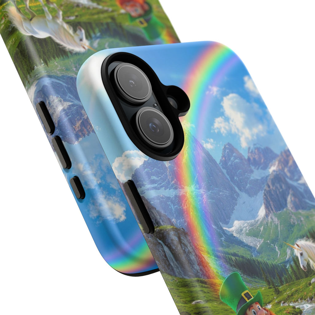 Lucky Leprechaun & Unicorn Phone Case — Rainbow Pot of Gold Protective Cover