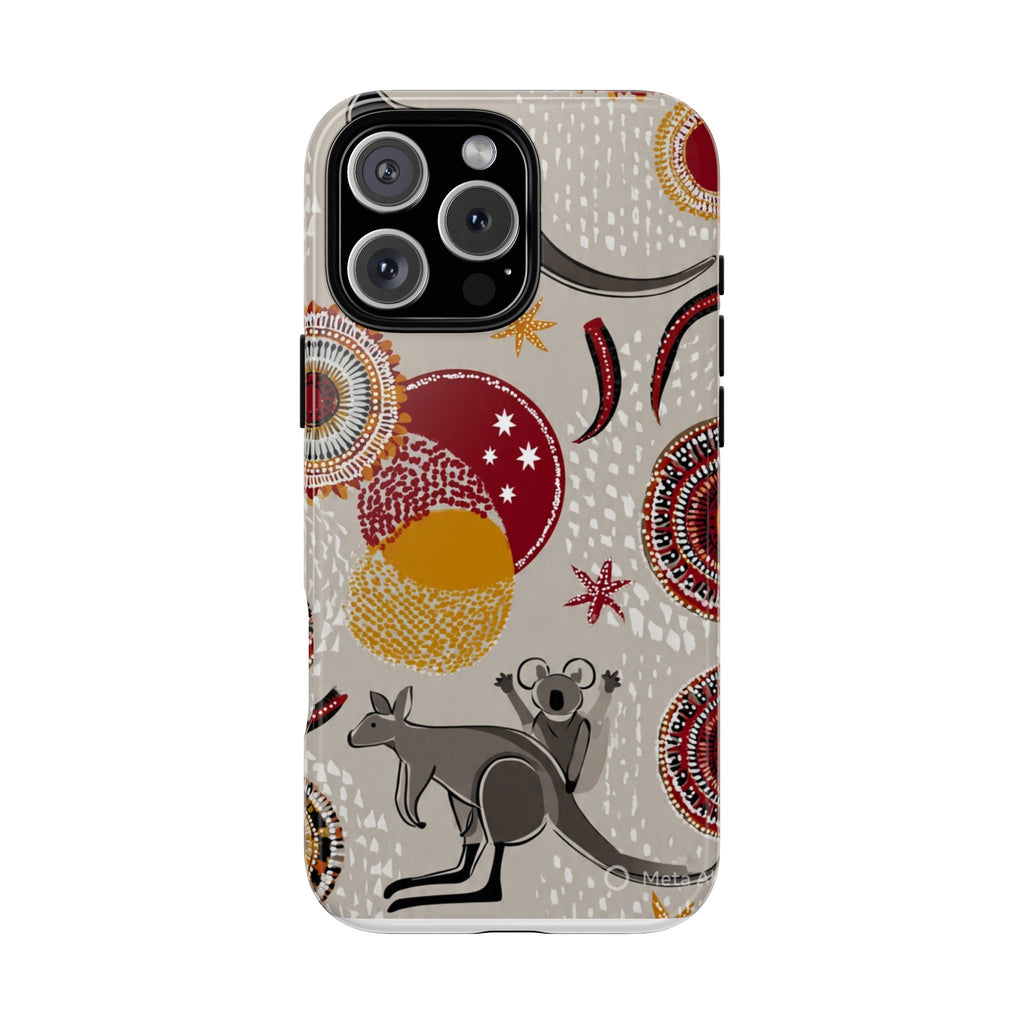 Kangaroo & Koala Aboriginal Dot Art Phone Case – Protective Tough Case