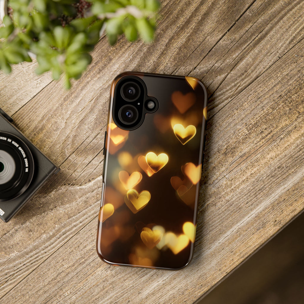 Tough Case — Golden Bokeh Heart Phone Case