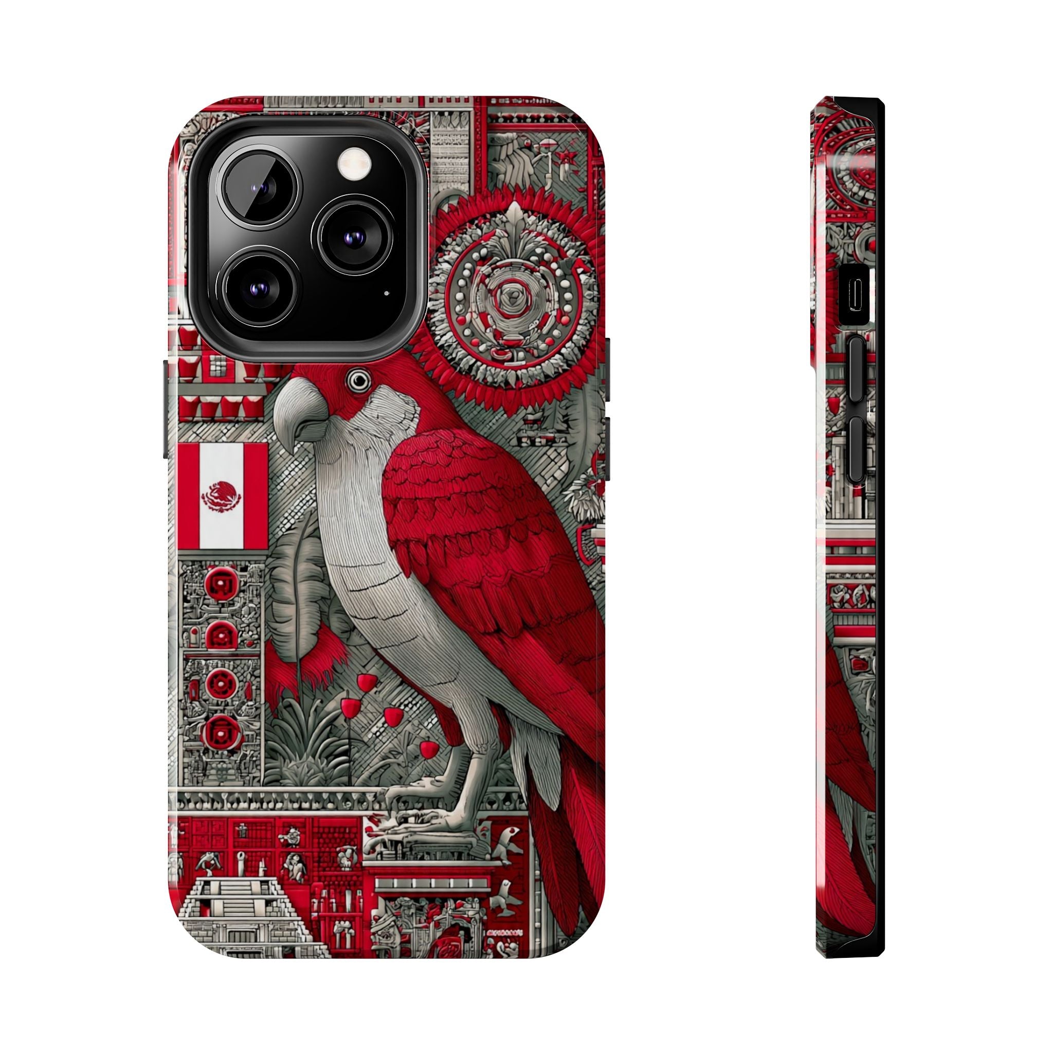 Tough Phone Case — Red Parrot Graphic Impact-Resistant Phone Cover