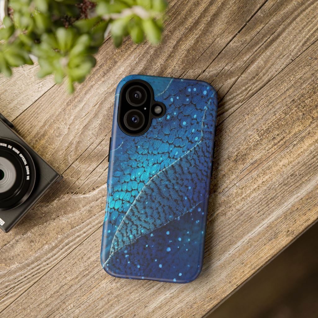 Blue Shark Skin Tough Phone Case — Durable Shockproof iPhone Cover
