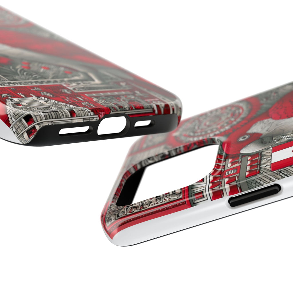 Tough Phone Case — Red Parrot Graphic Impact-Resistant Phone Cover