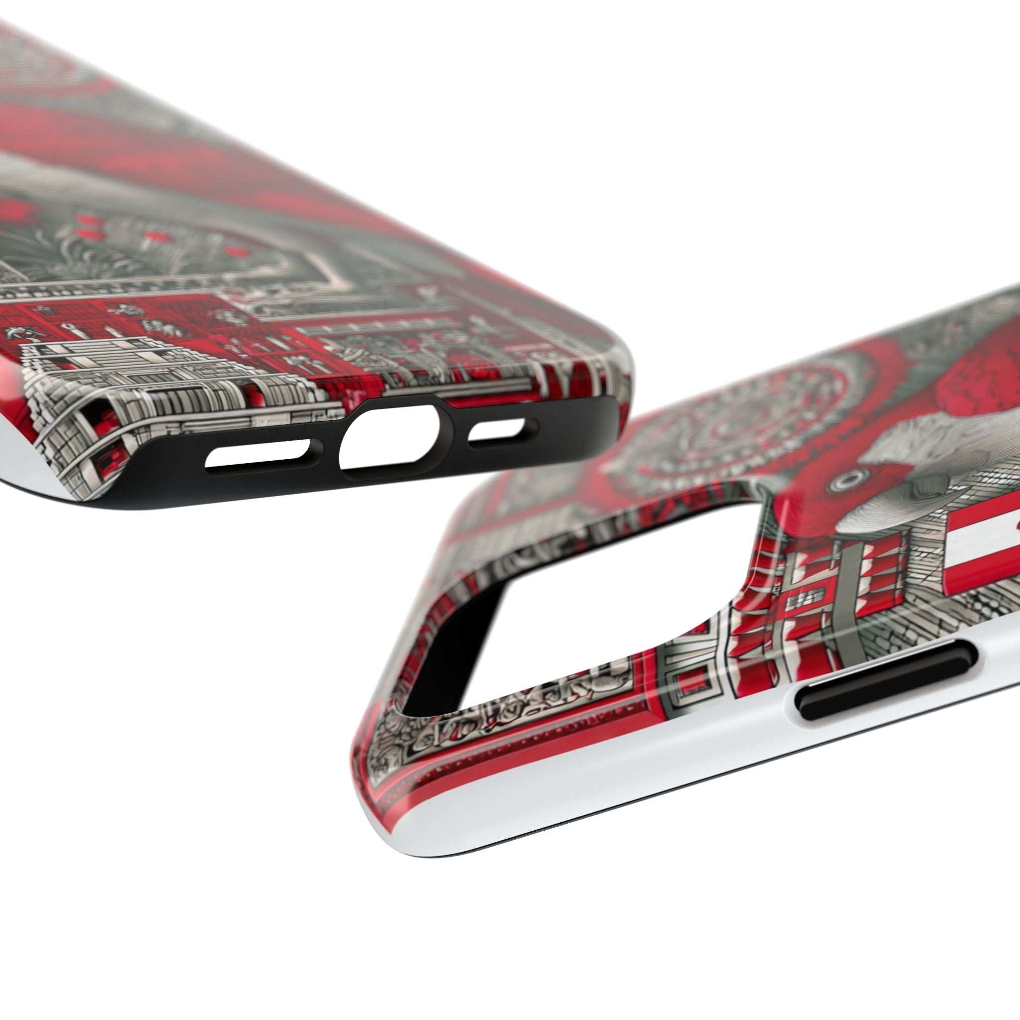 Tough Phone Case — Red Parrot Graphic Impact-Resistant Phone Cover