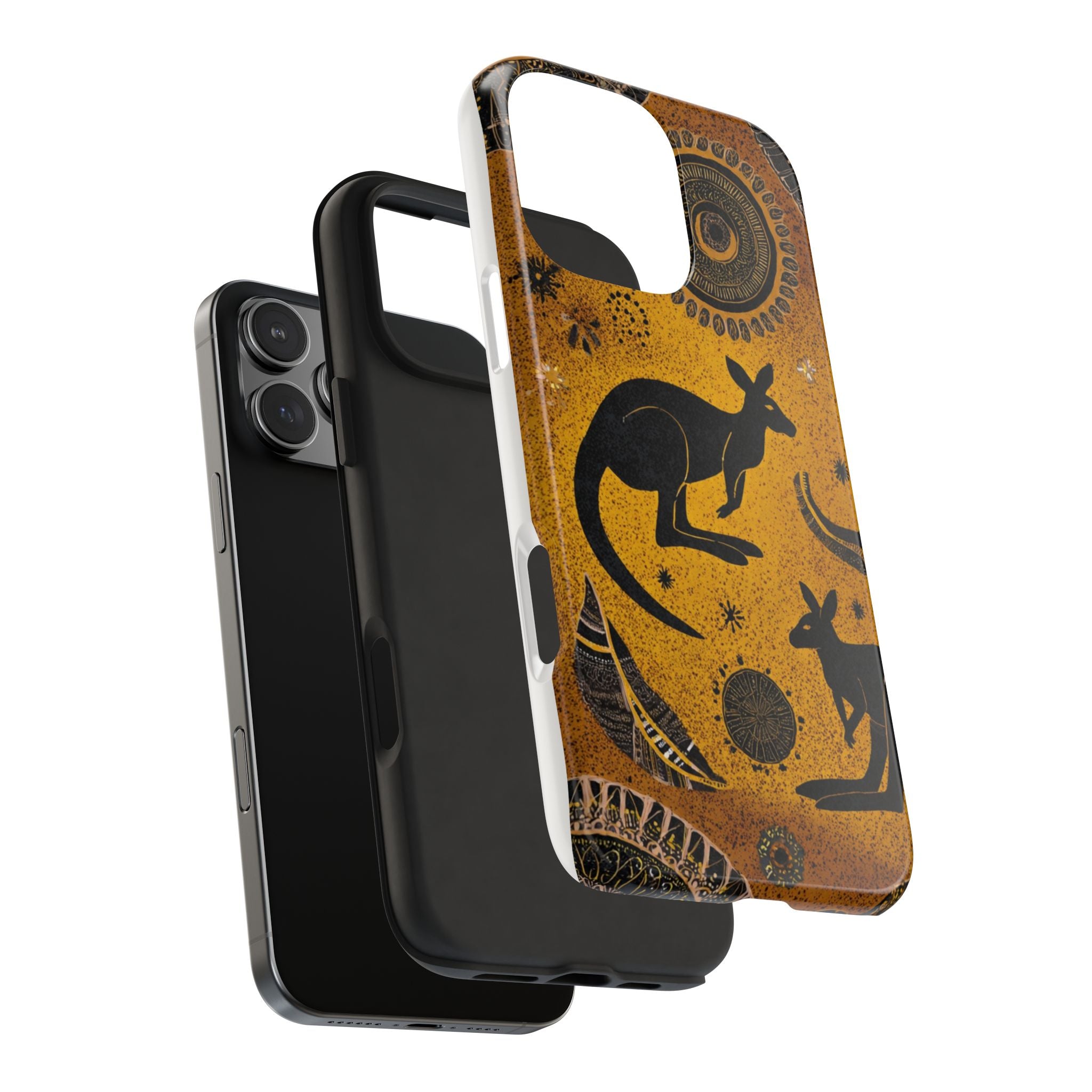 Kangaroo Boho Tough Phone Case — Australian Wildlife Protective Cover