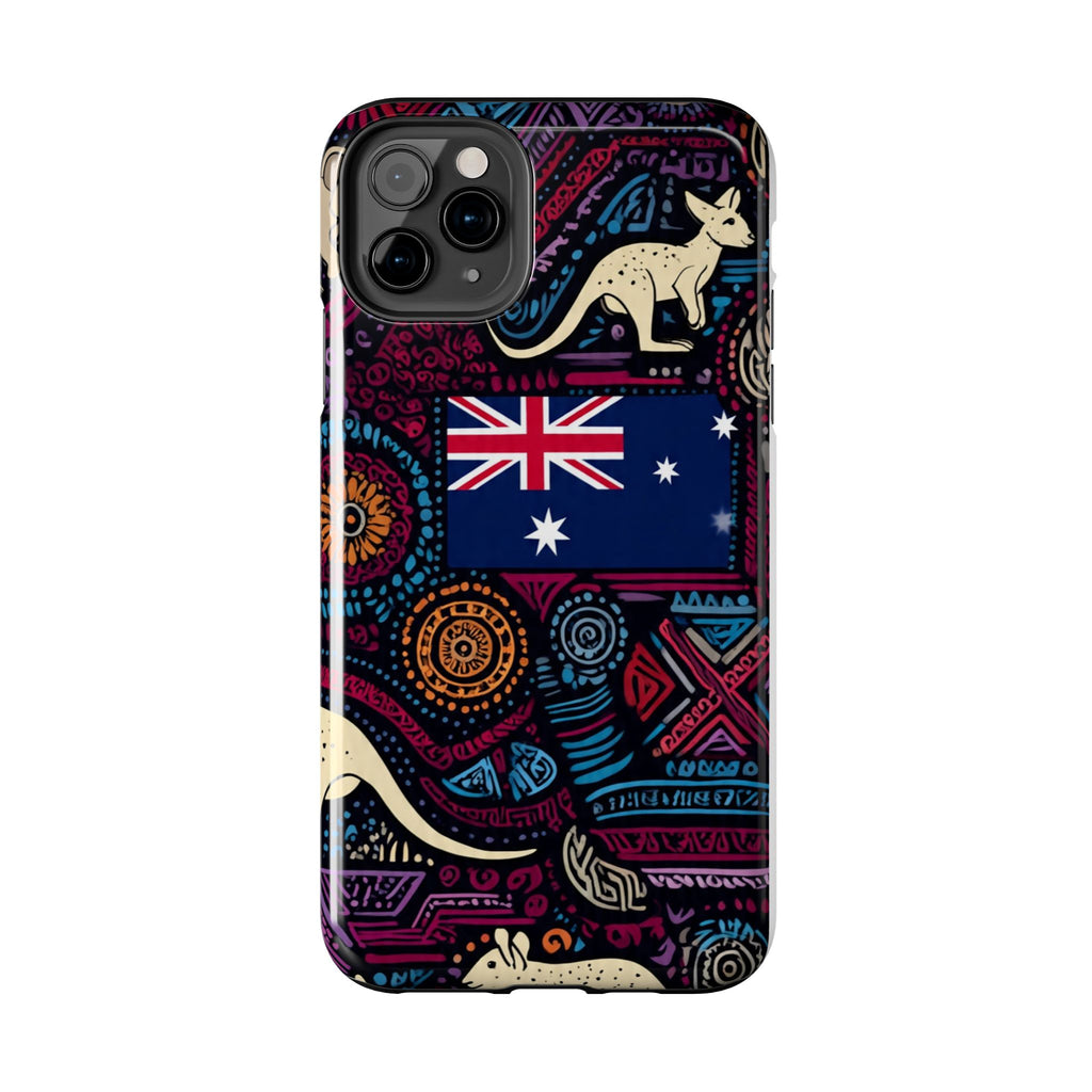 Australian Kangaroo Indigenous Pattern Phone Case — Tough Protective Cover