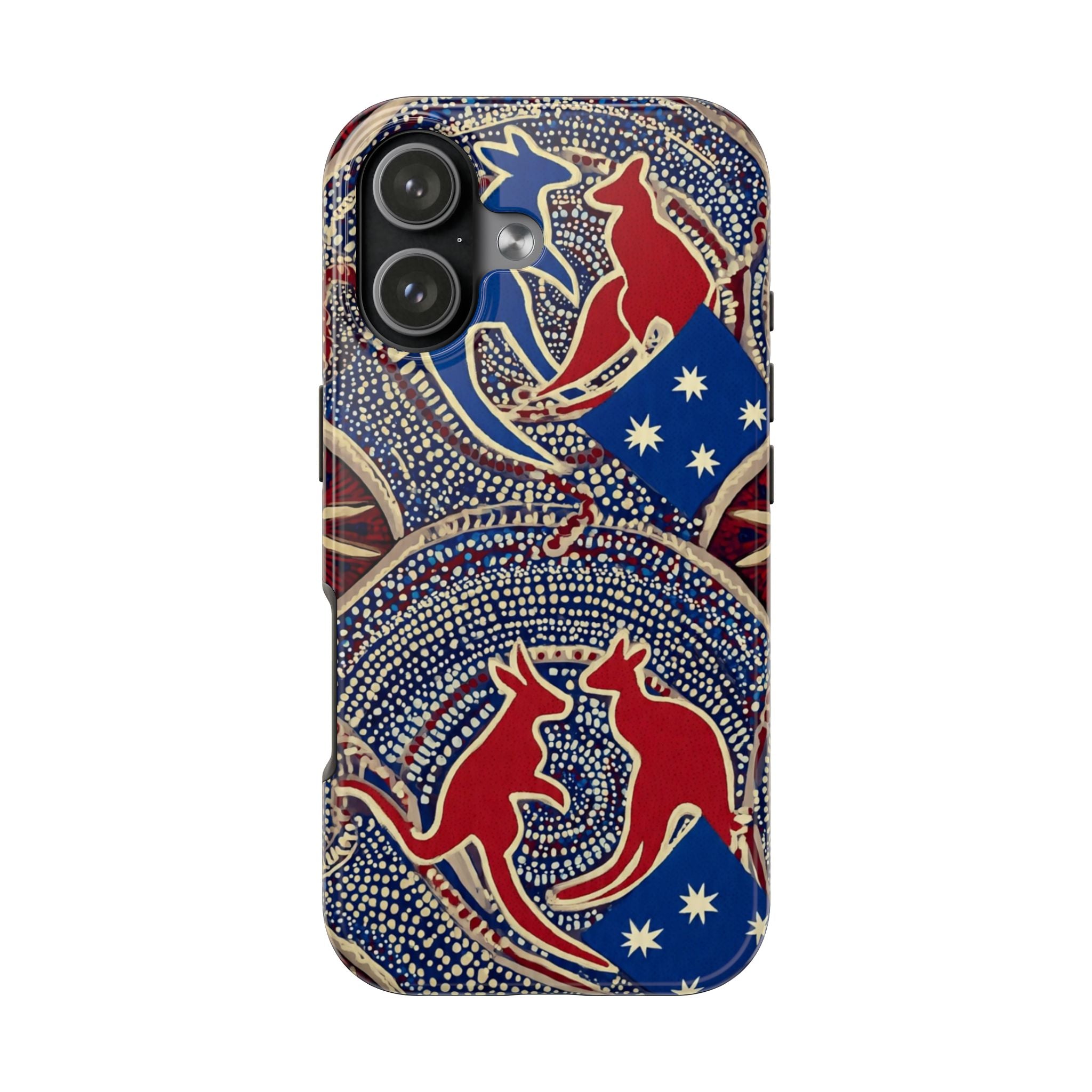Australian Aboriginal Style Kangaroo Tough Phone Case — Patriotic Dot Art Phone Cover