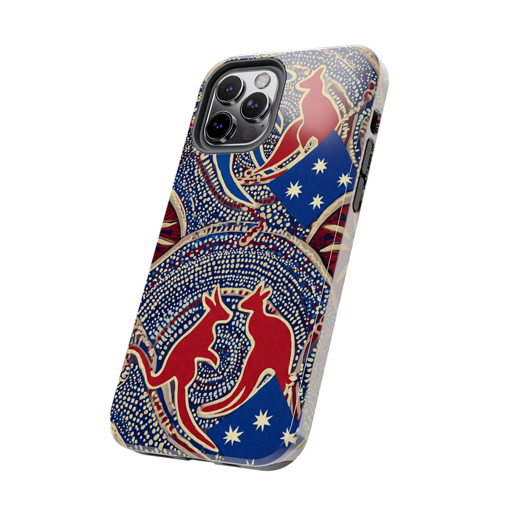 Australian Aboriginal Style Kangaroo Tough Phone Case — Patriotic Dot Art Phone Cover