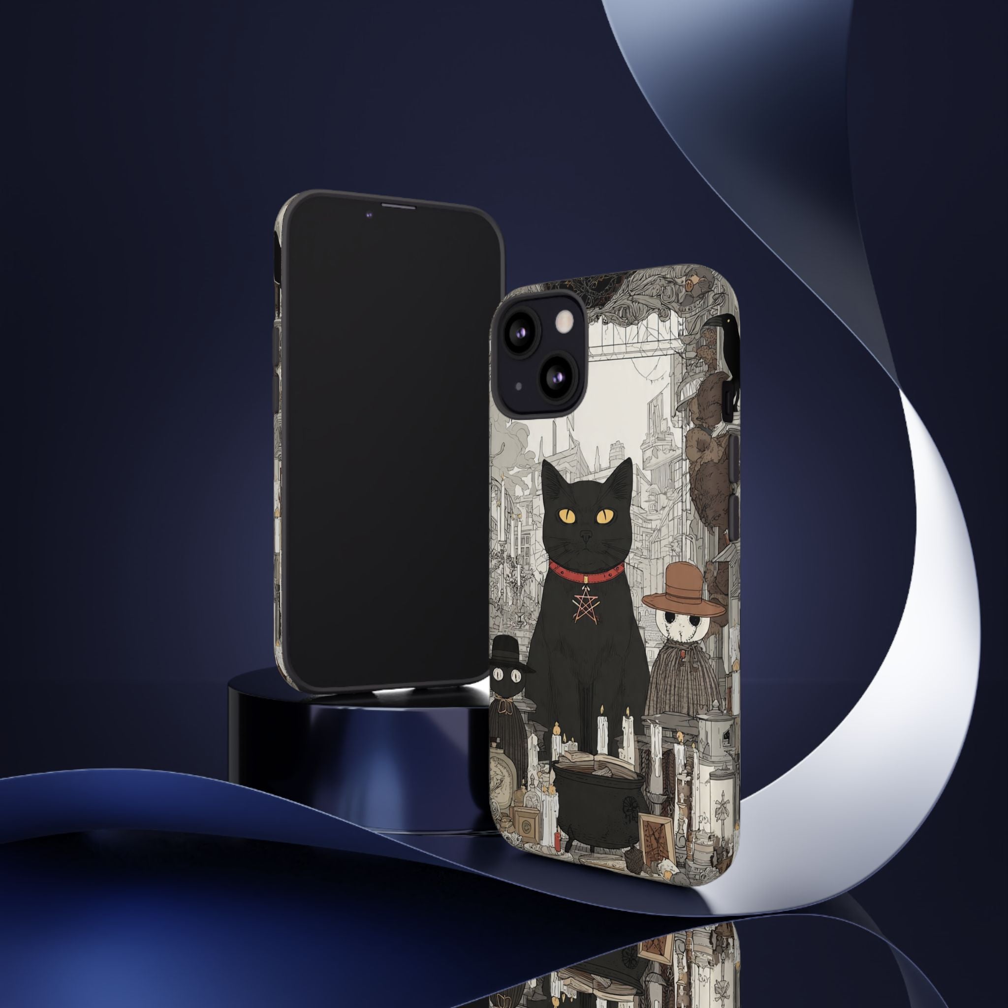Witchy Black Cat Phone Case — Mystic Altar iPhone Cover