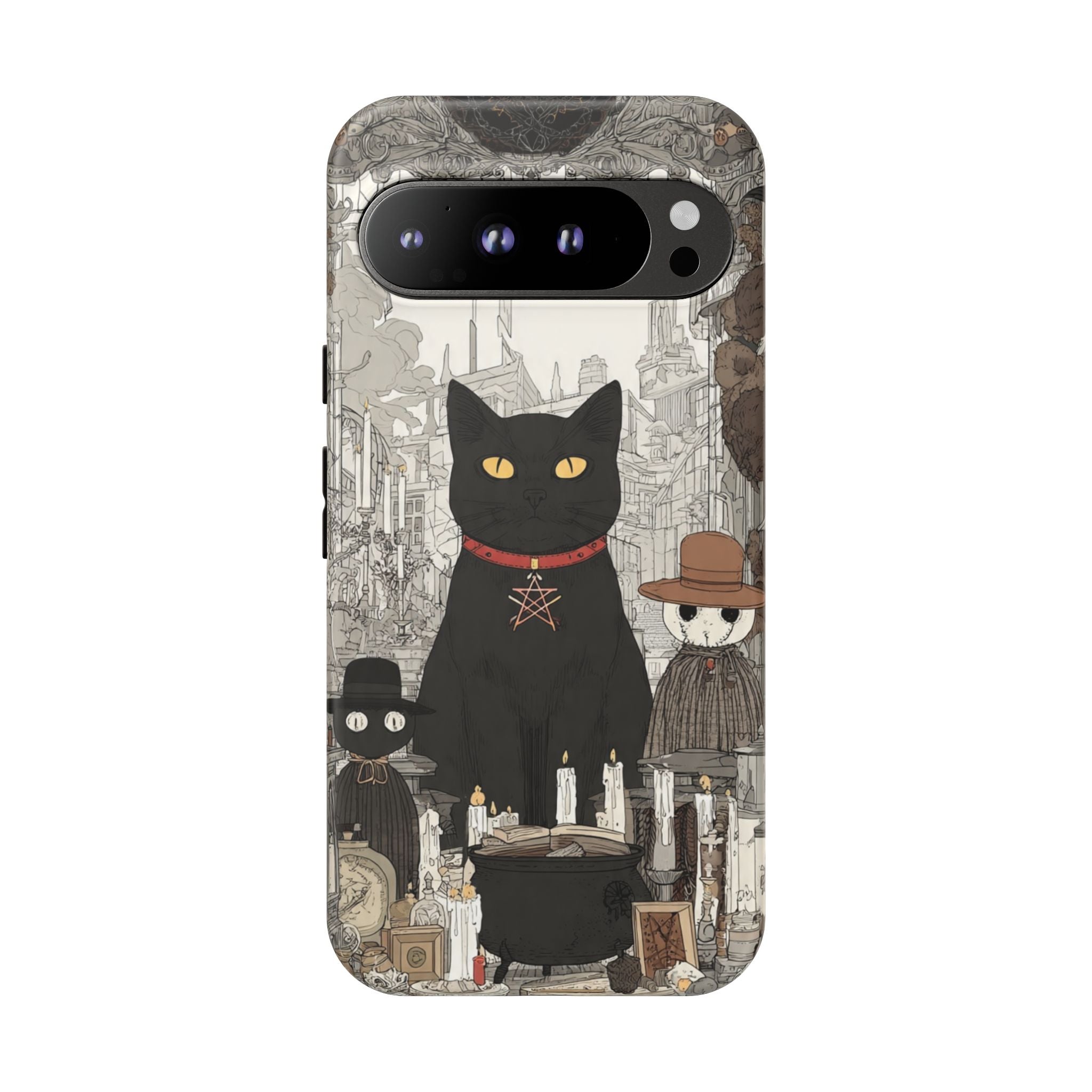 Witchy Black Cat Phone Case — Mystic Altar iPhone Cover