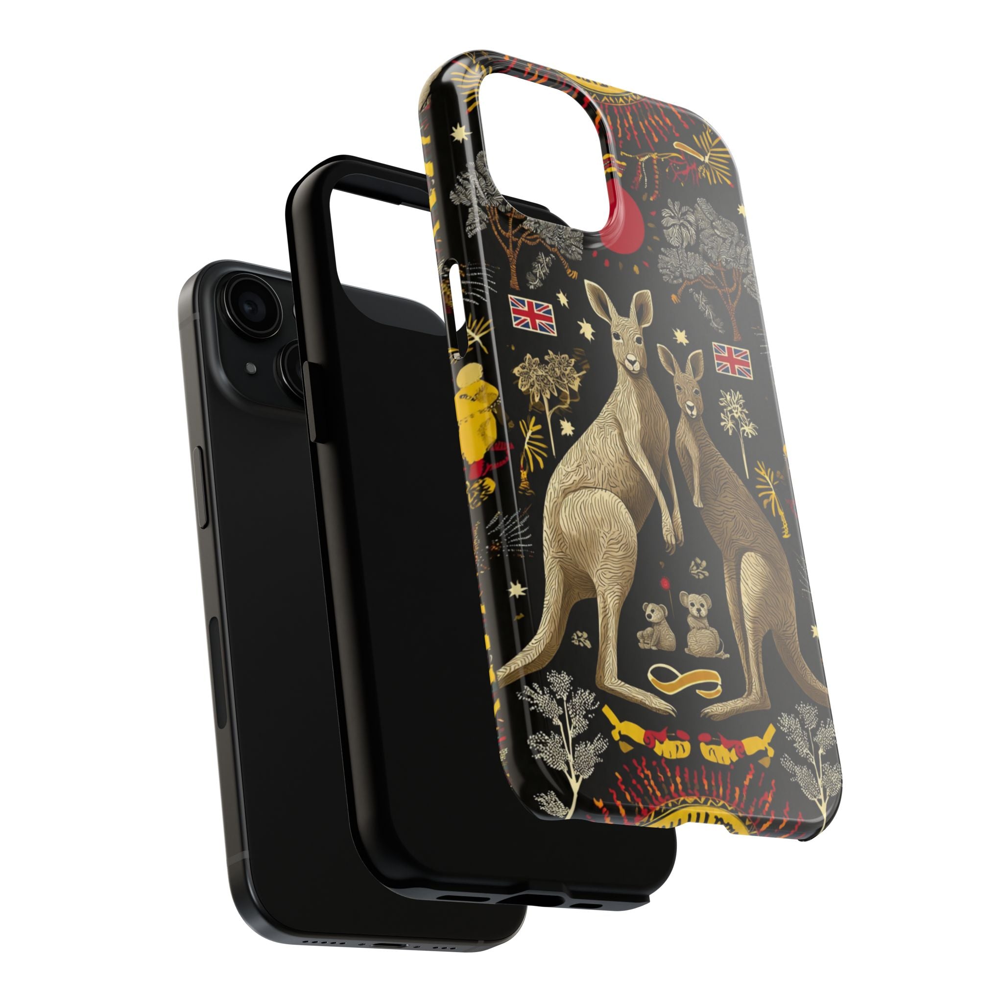 Australian Kangaroo Crest Tough Phone Case — Vintage Coat-of-Arms Design