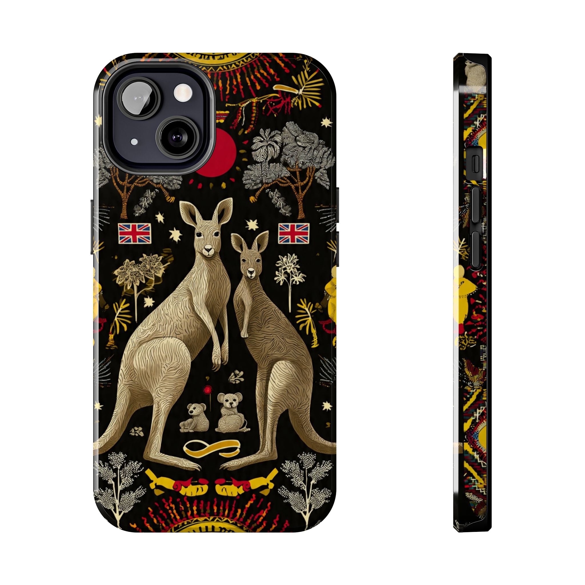 Australian Kangaroo Crest Tough Phone Case — Vintage Coat-of-Arms Design