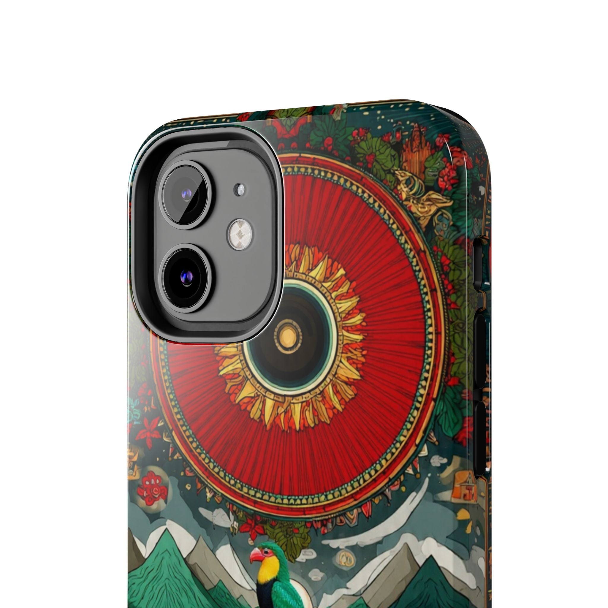 Tough Phone Case — Vibrant Tropical Mountain Bird Design