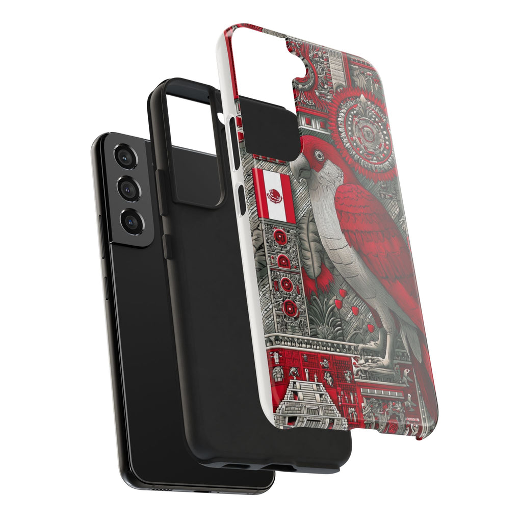 Tough Phone Case — Red Parrot Graphic Impact-Resistant Phone Cover