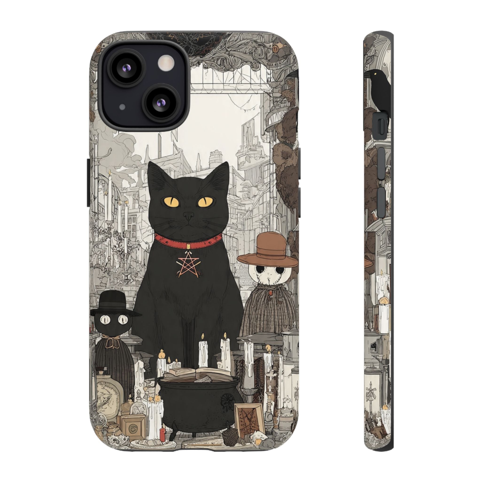 Witchy Black Cat Phone Case — Mystic Altar iPhone Cover