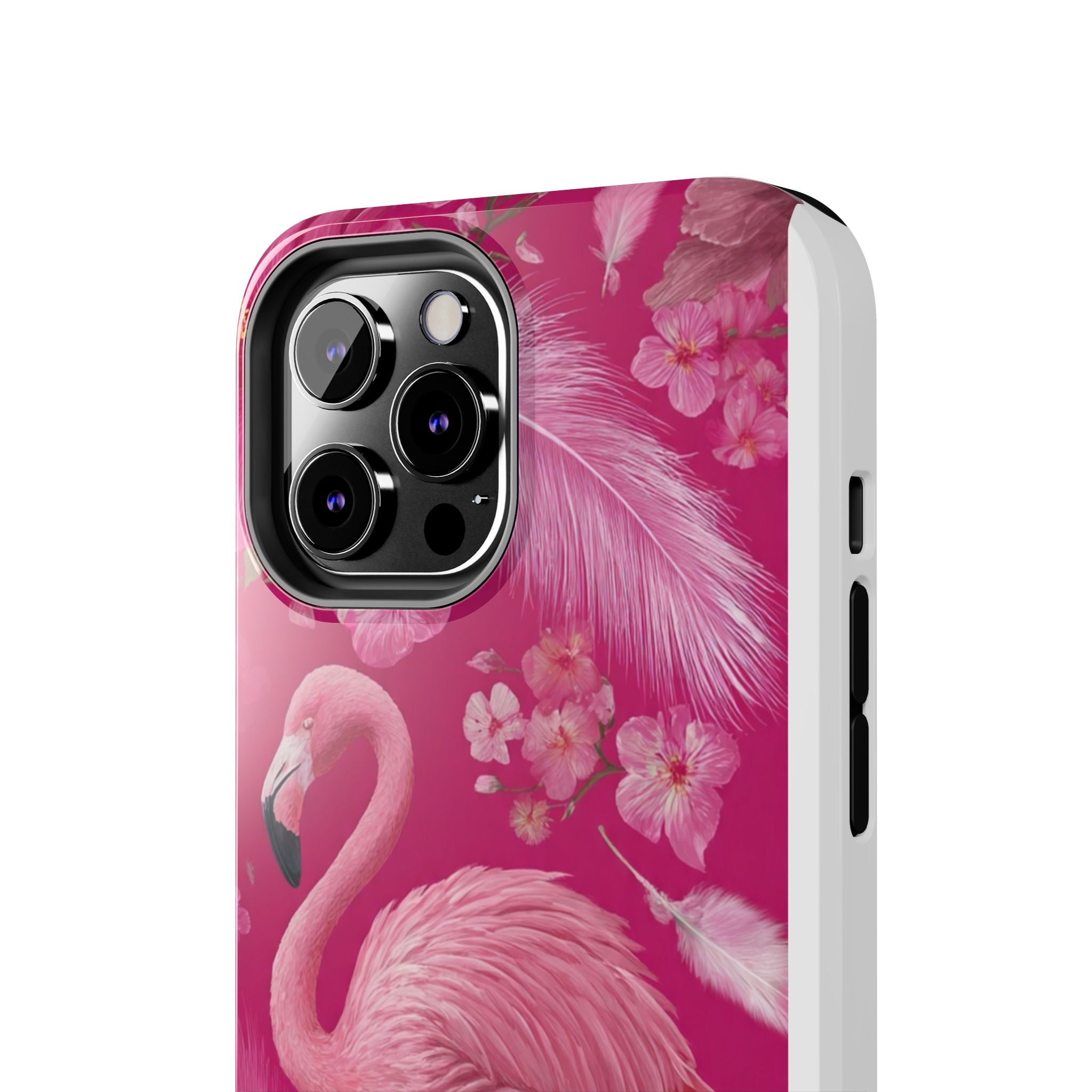 Flamingo Floral Tough Phone Case — Pink Tropical Feather Design