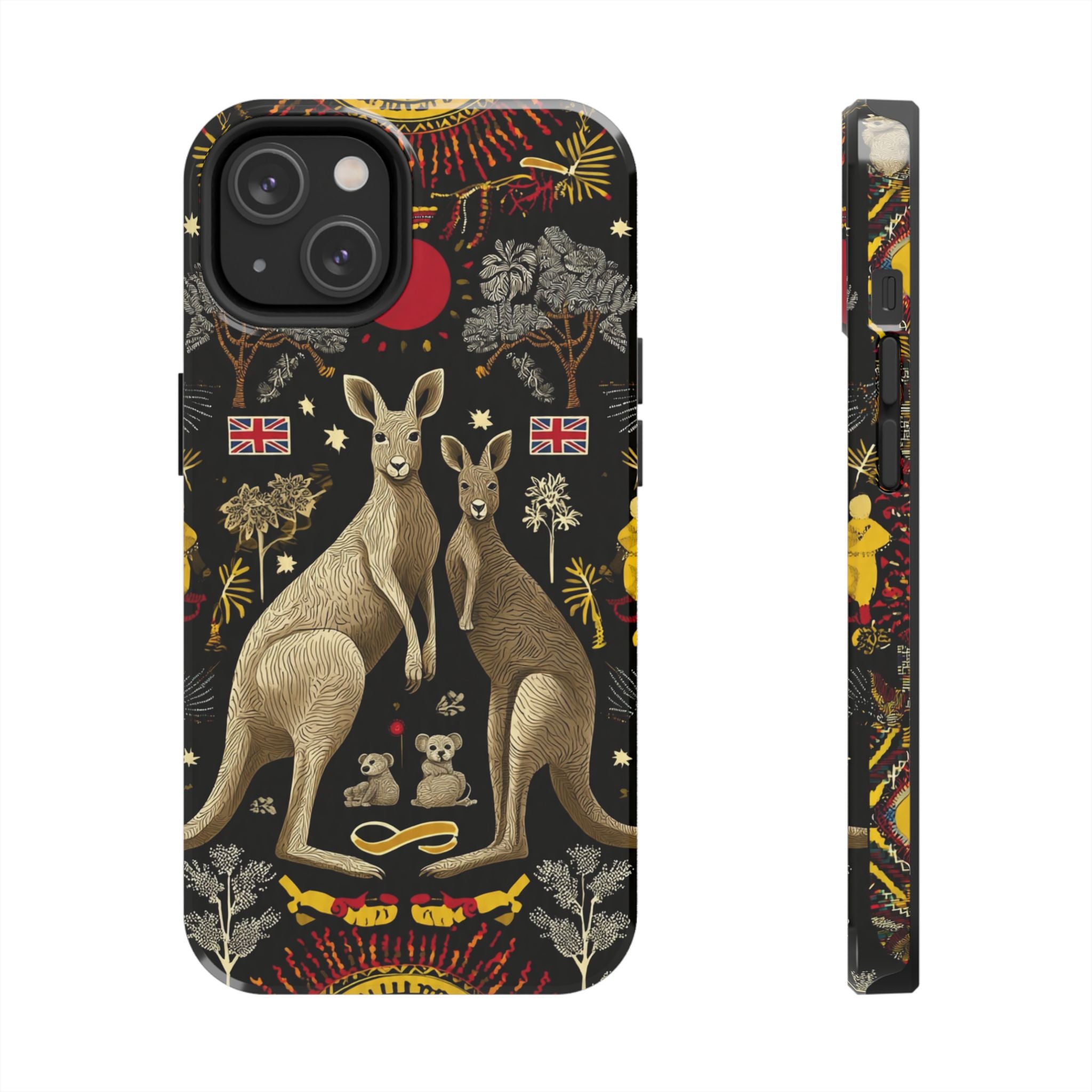 Australian Kangaroo Crest Tough Phone Case — Vintage Coat-of-Arms Design