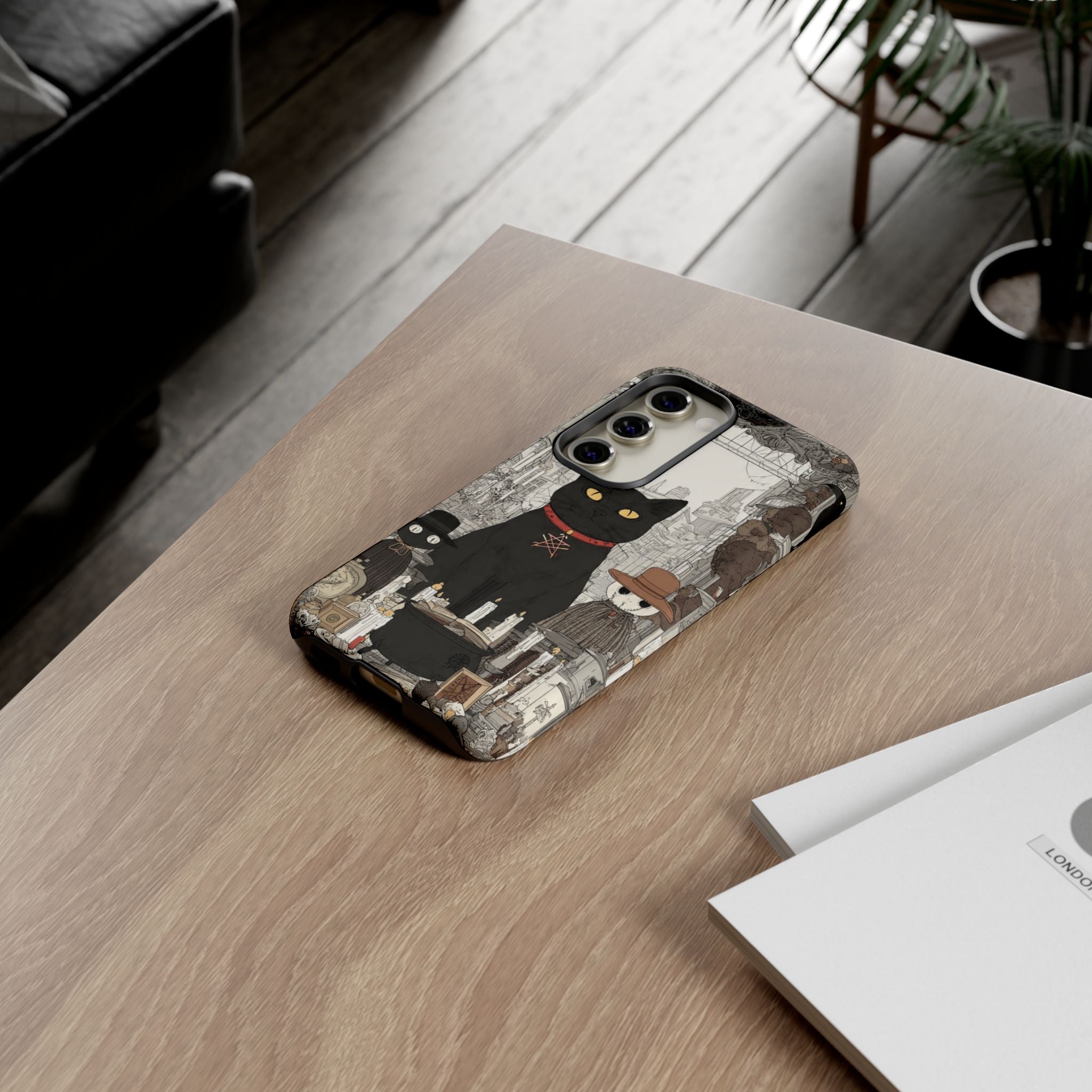 Witchy Black Cat Phone Case — Mystic Altar iPhone Cover