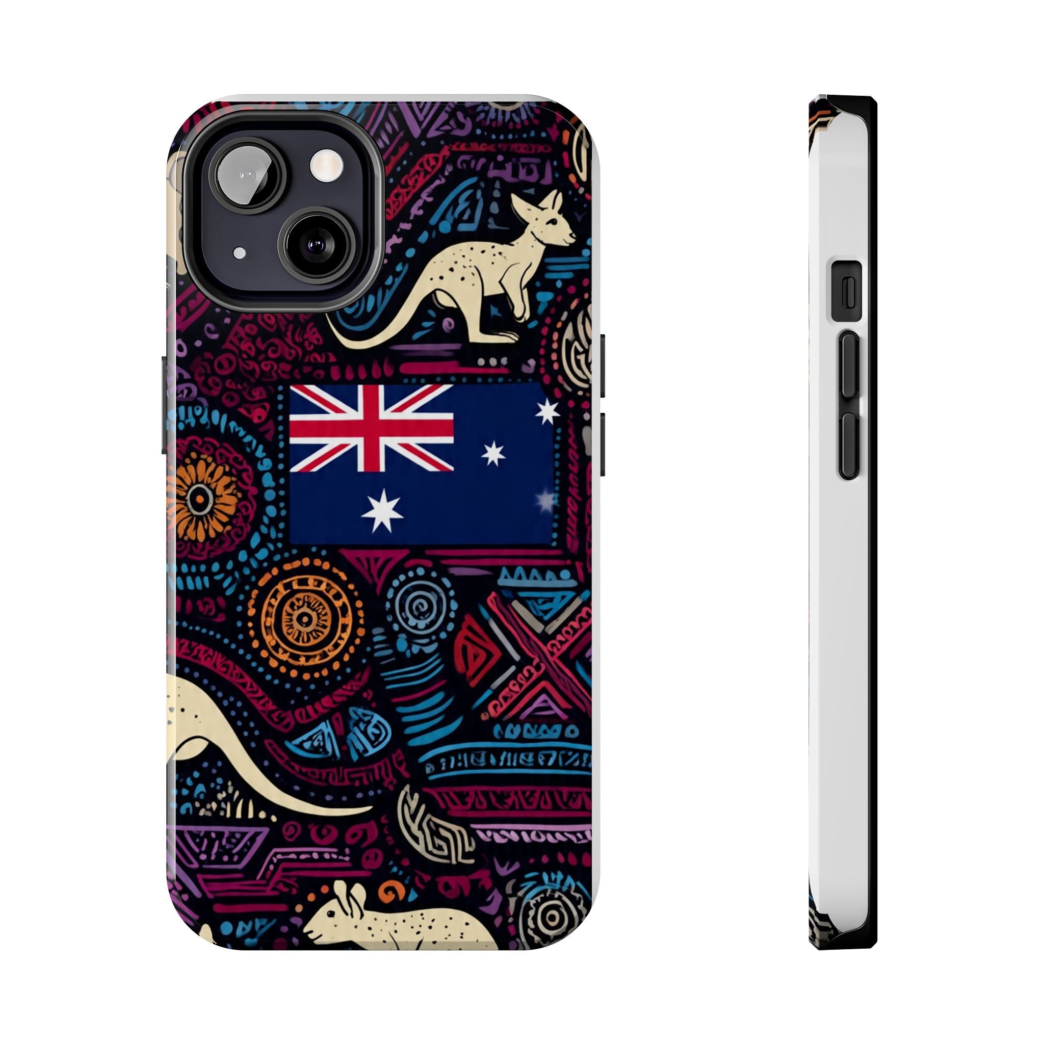 Australian Kangaroo Indigenous Pattern Phone Case — Tough Protective Cover