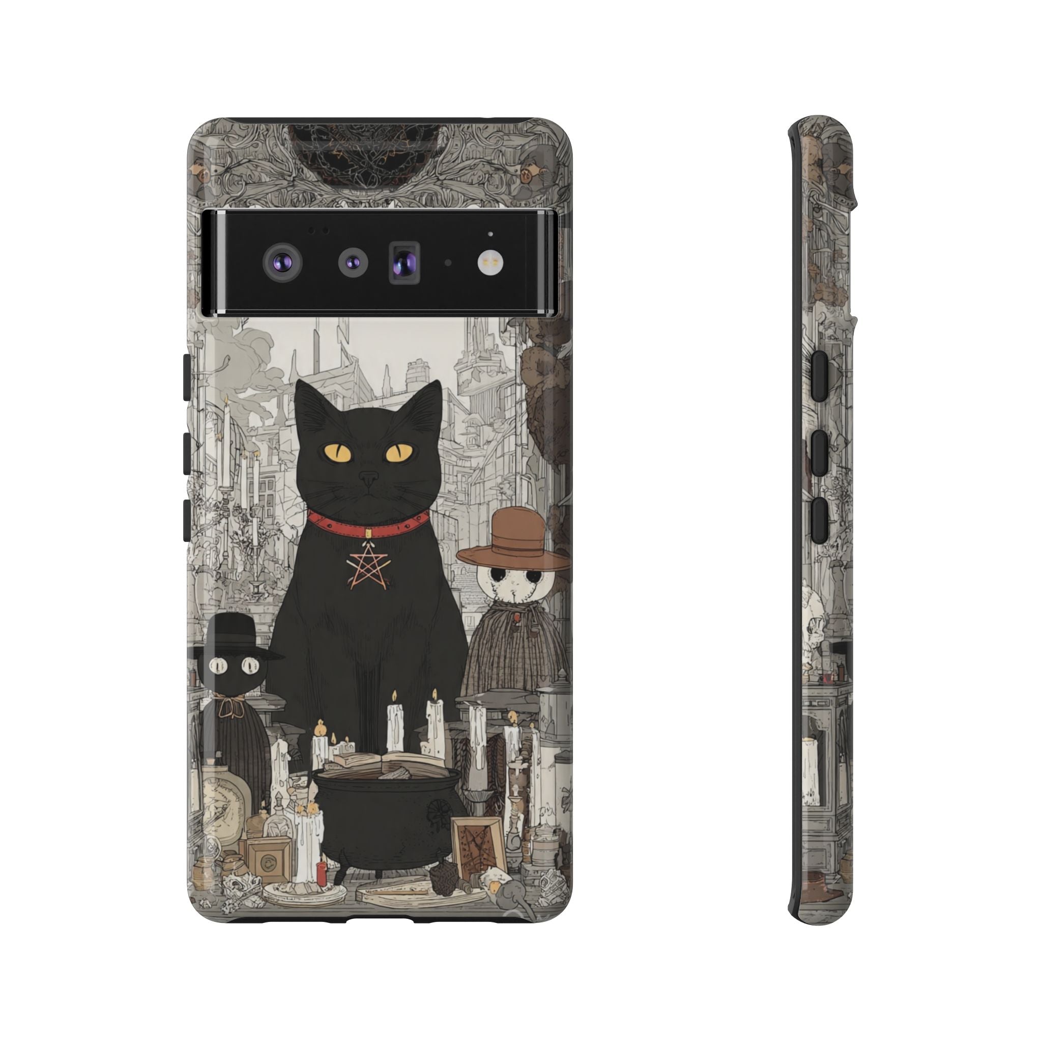 Witchy Black Cat Phone Case — Mystic Altar iPhone Cover
