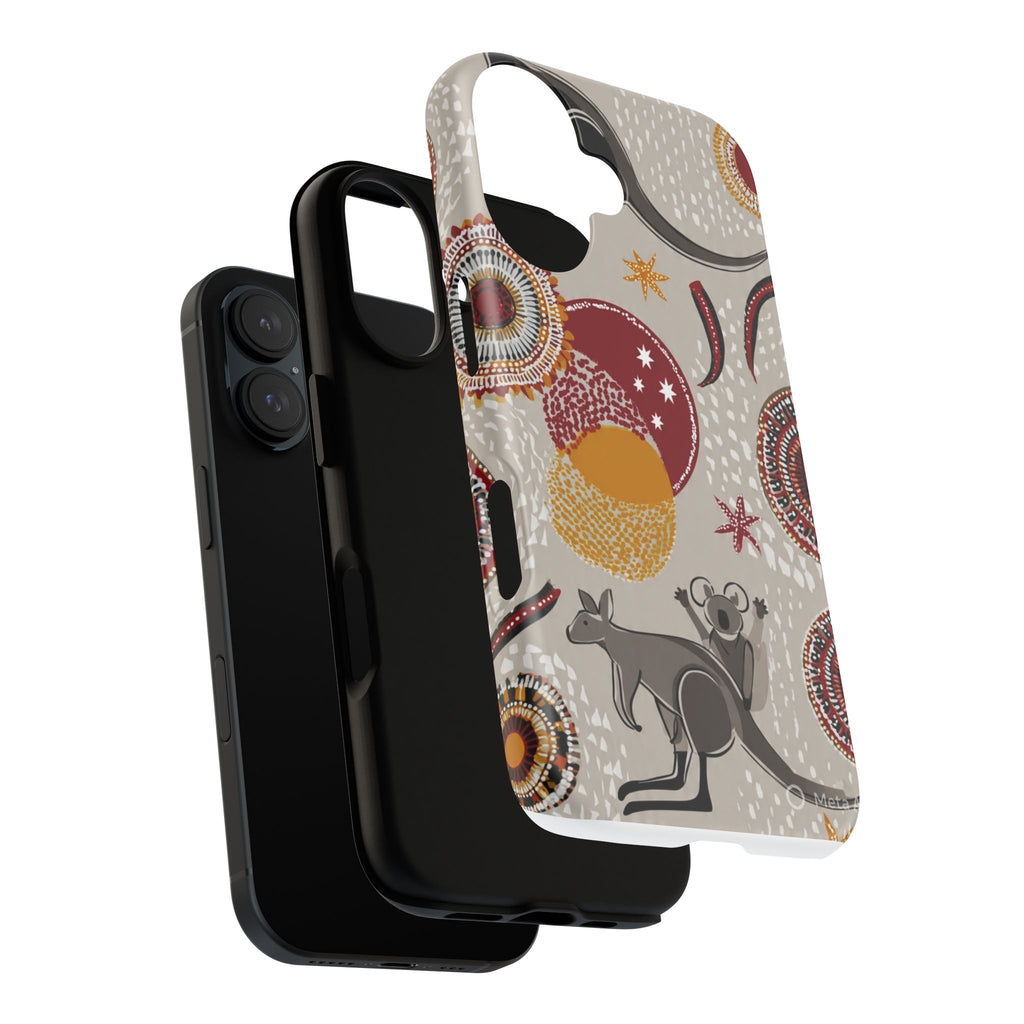 Kangaroo & Koala Aboriginal Dot Art Phone Case – Protective Tough Case