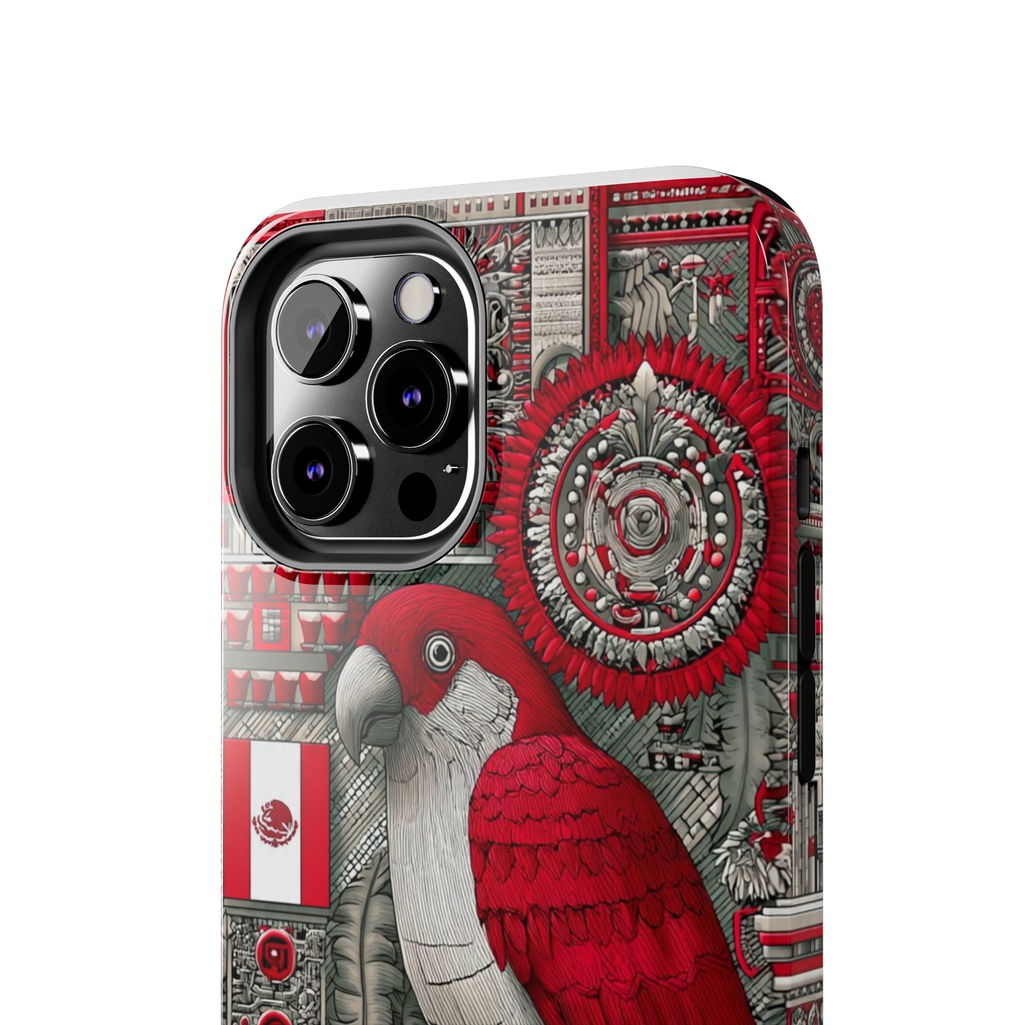 Tough Phone Case — Red Parrot Graphic Impact-Resistant Phone Cover