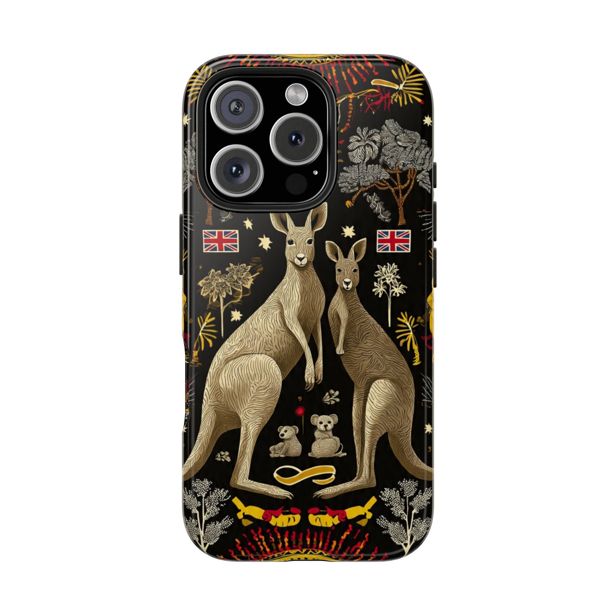 Australian Kangaroo Crest Tough Phone Case — Vintage Coat-of-Arms Design