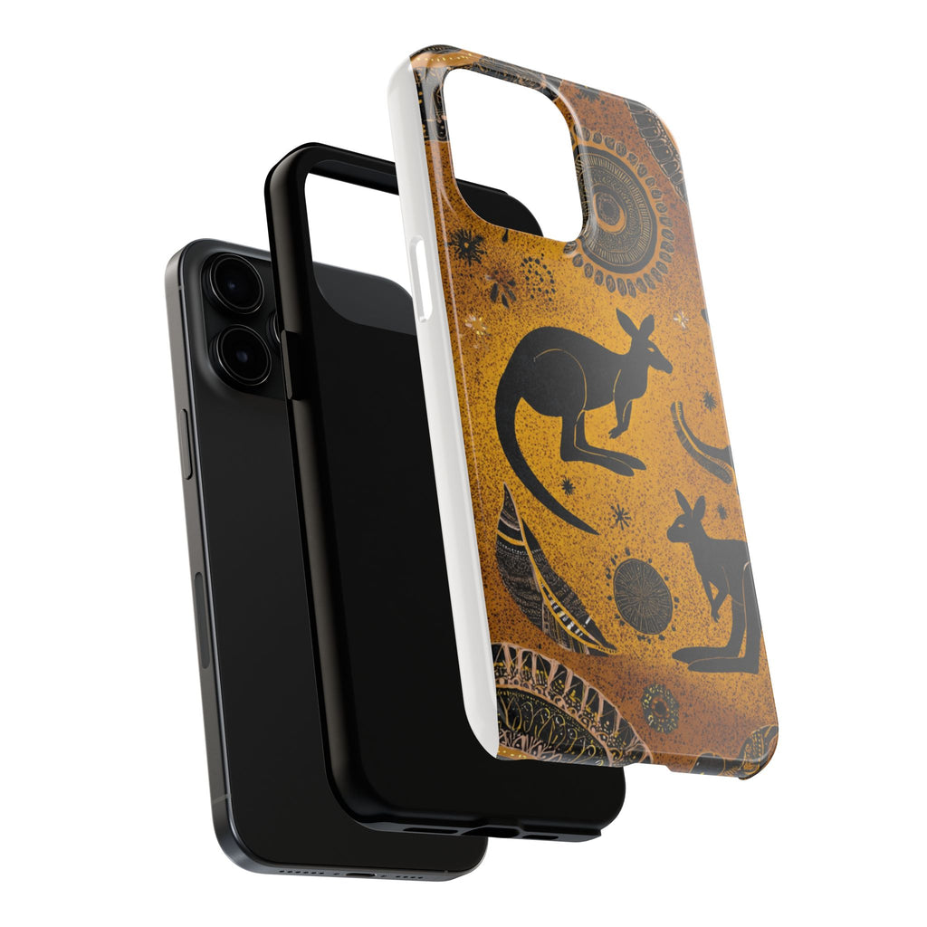 Kangaroo Boho Tough Phone Case — Australian Wildlife Protective Cover