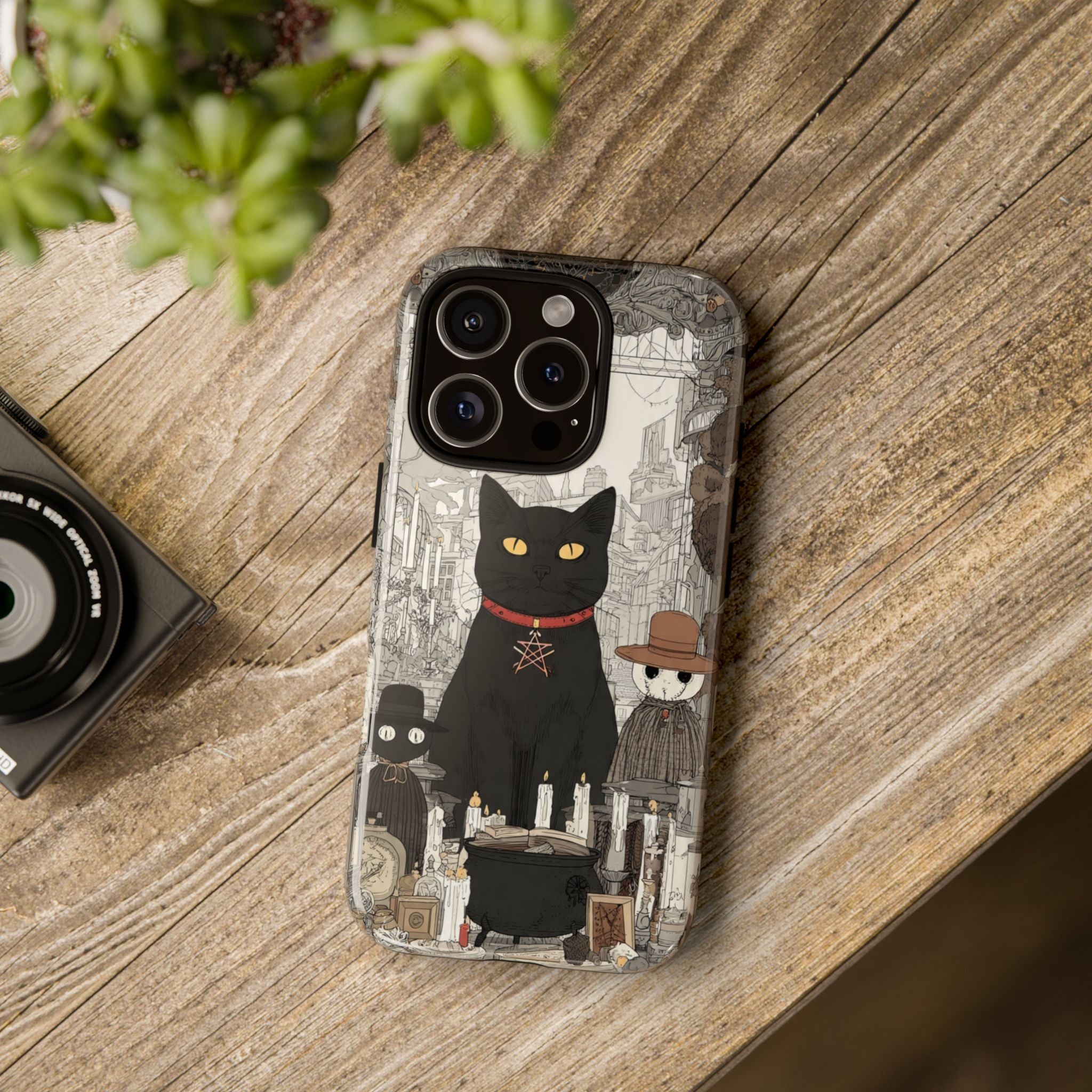 Witchy Black Cat Phone Case — Mystic Altar iPhone Cover