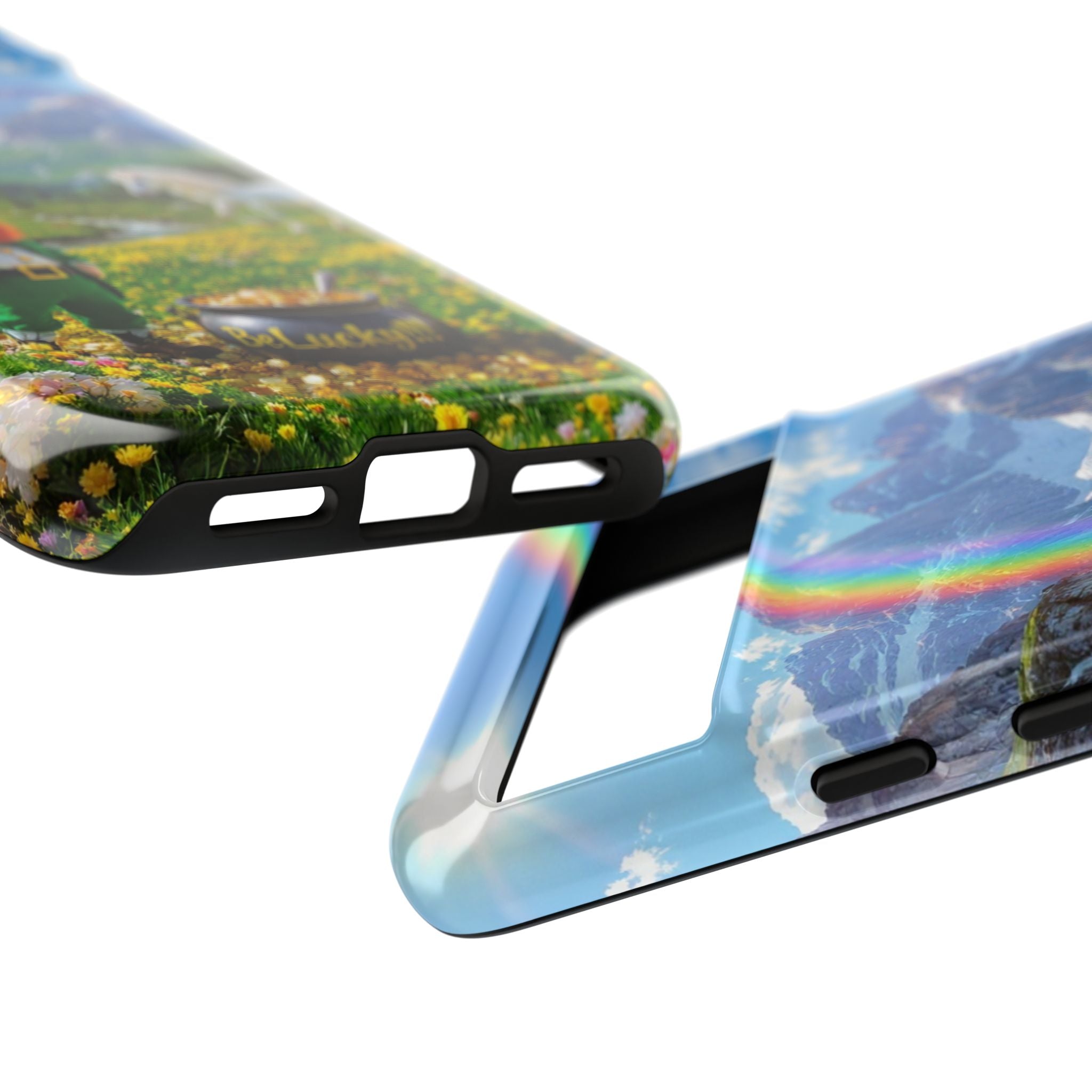 Lucky Leprechaun & Unicorn Phone Case — Rainbow Pot of Gold Protective Cover