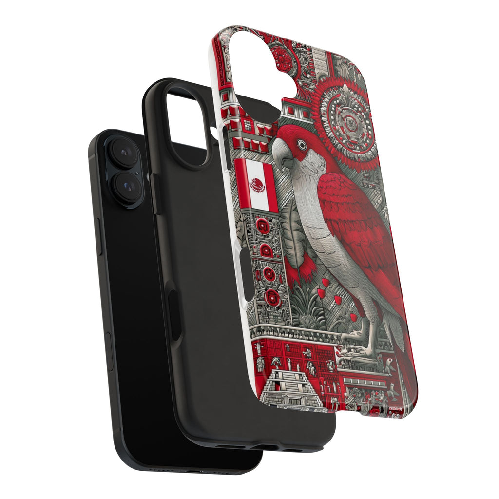 Tough Phone Case — Red Parrot Graphic Impact-Resistant Phone Cover