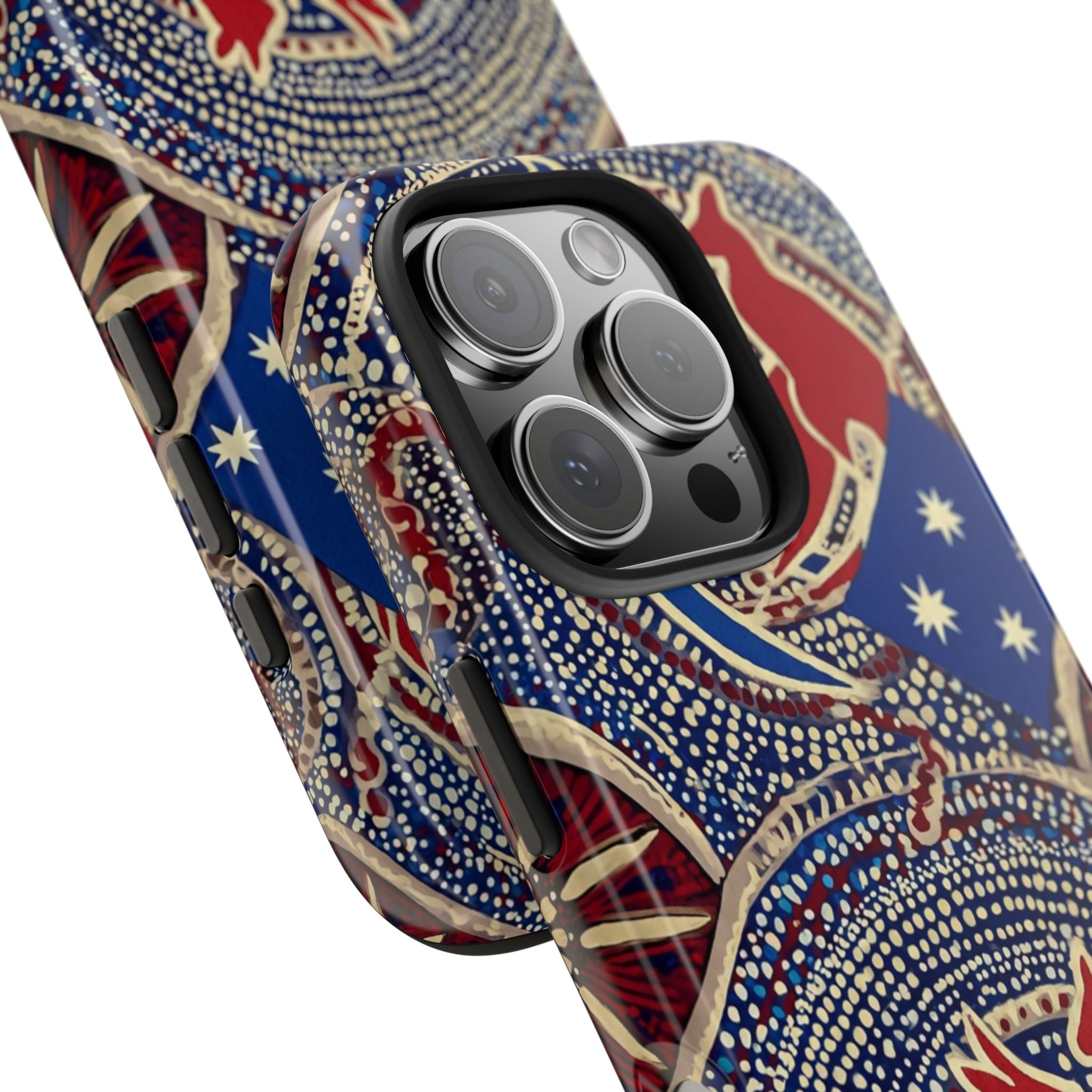 Australian Aboriginal Style Kangaroo Tough Phone Case — Patriotic Dot Art Phone Cover