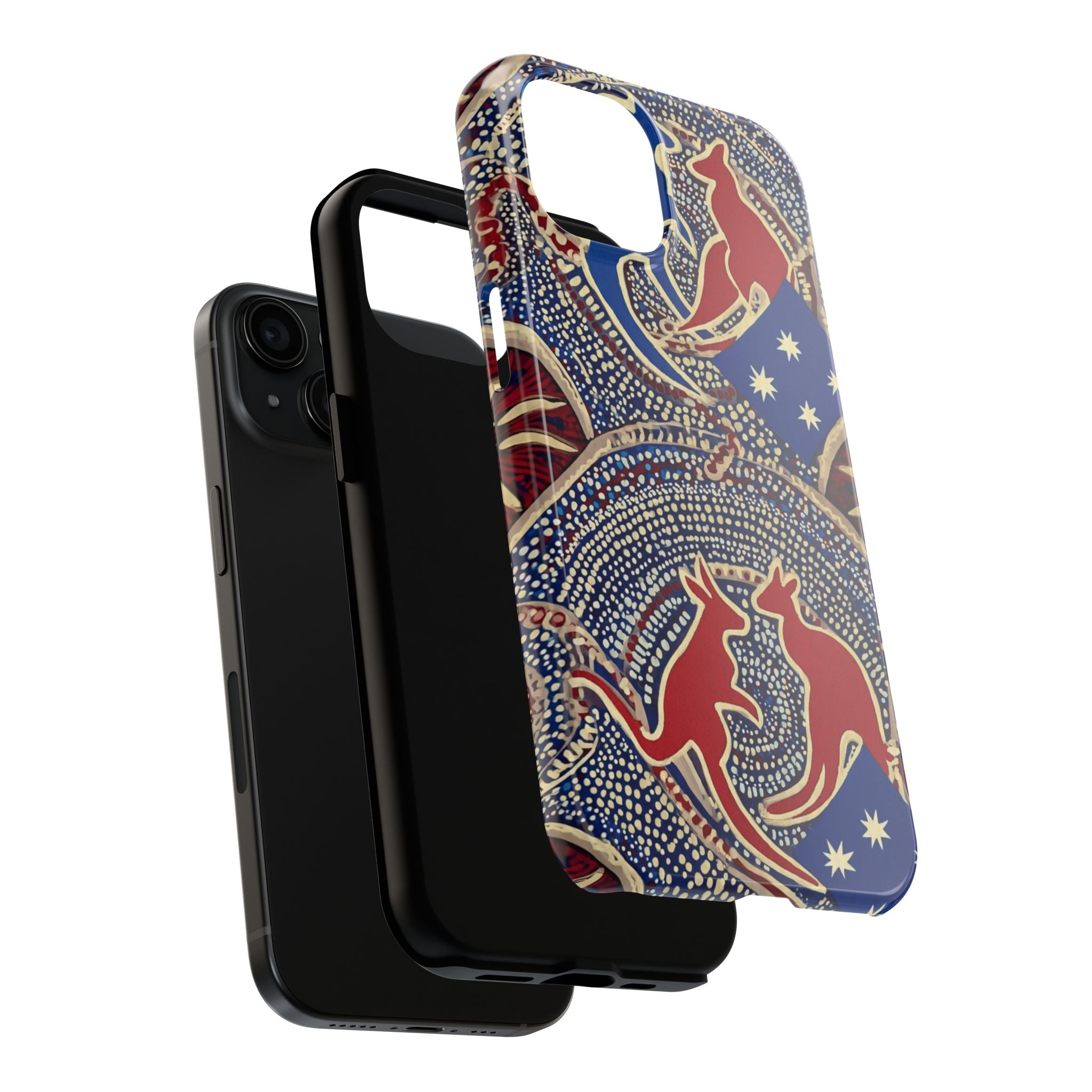 Australian Aboriginal Style Kangaroo Tough Phone Case — Patriotic Dot Art Phone Cover
