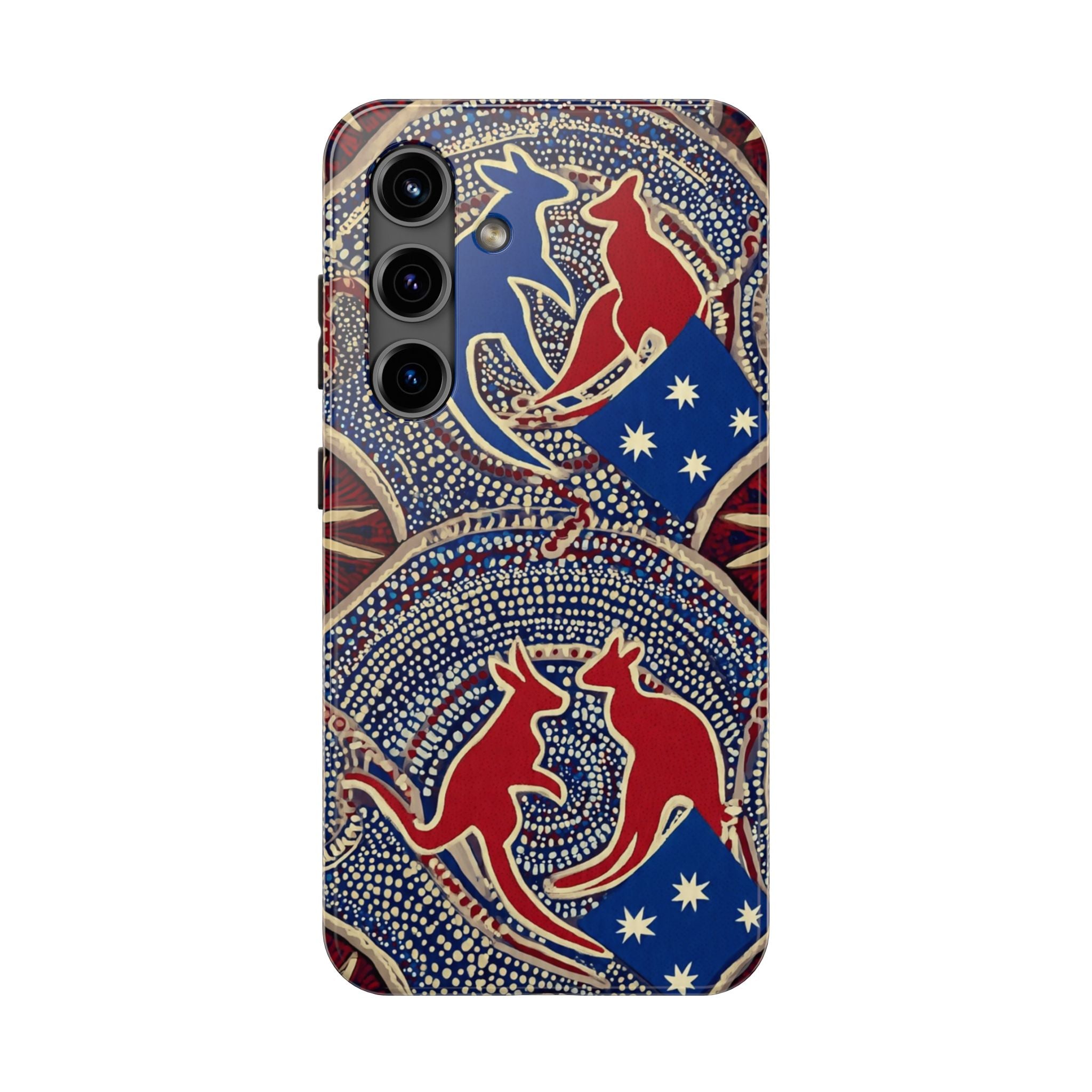 Australian Aboriginal Style Kangaroo Tough Phone Case — Patriotic Dot Art Phone Cover