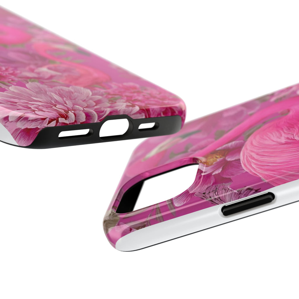 Pink Flamingo Floral Tough Phone Case — Protective iPhone Cover
