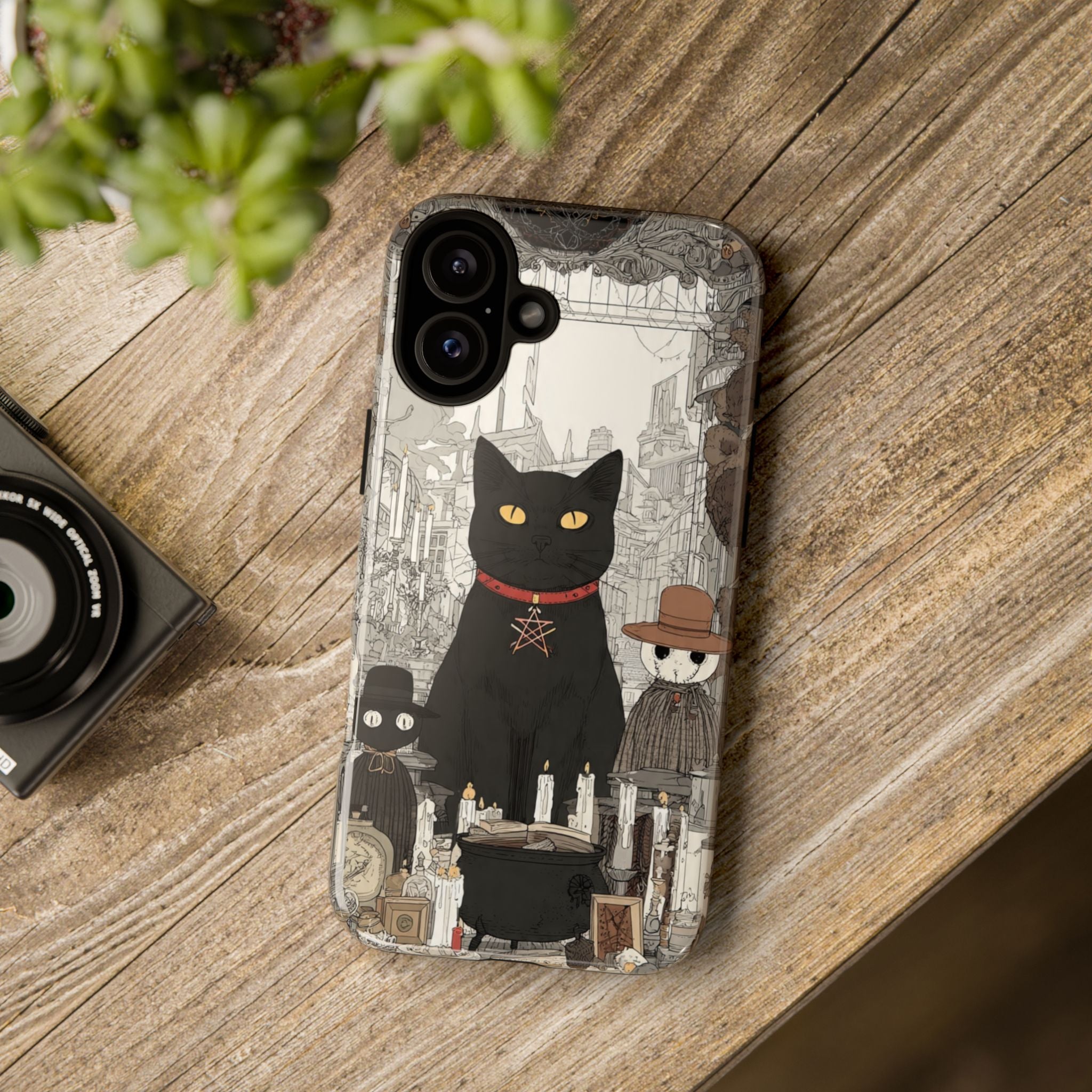 Witchy Black Cat Phone Case — Mystic Altar iPhone Cover