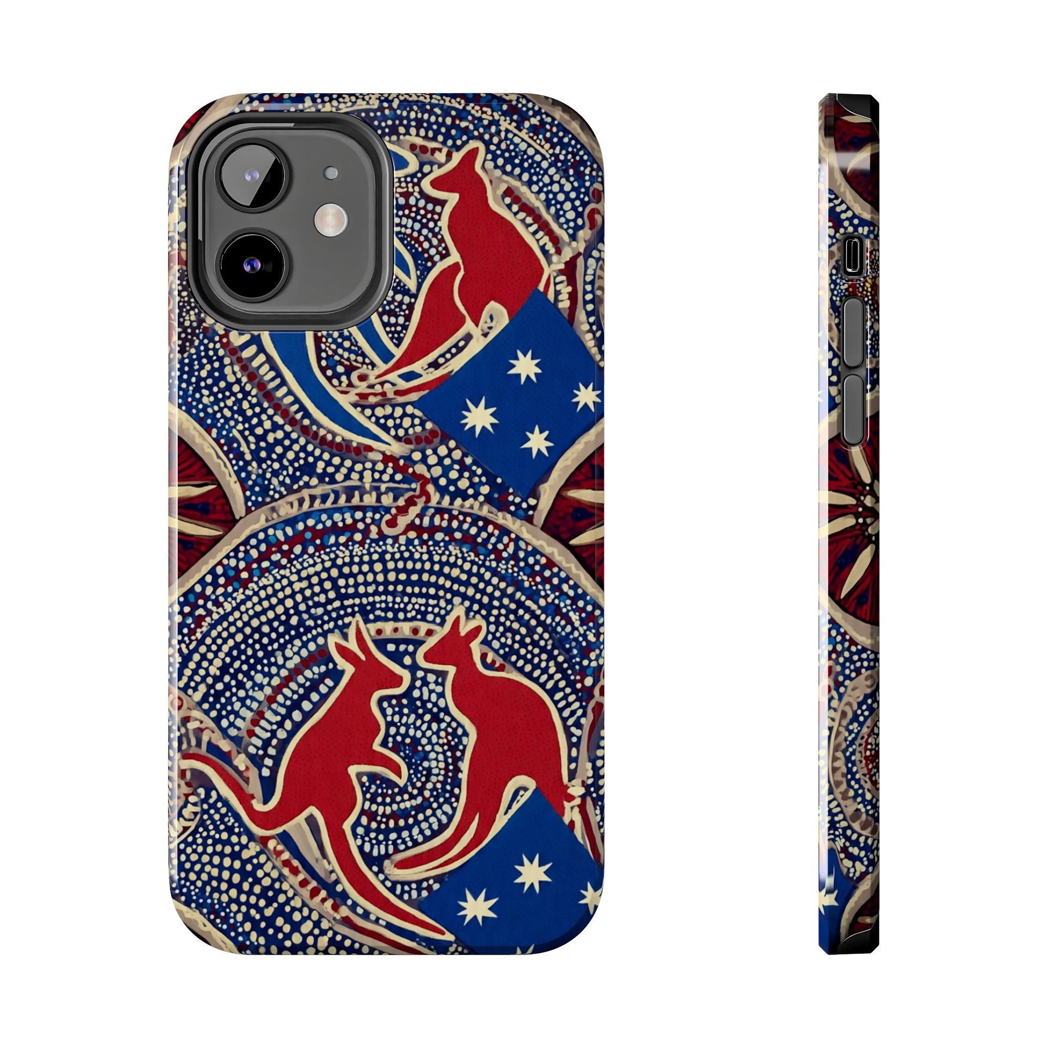 Australian Aboriginal Style Kangaroo Tough Phone Case — Patriotic Dot Art Phone Cover