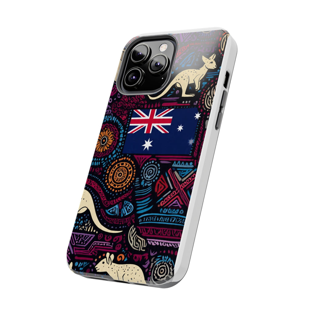 Australian Kangaroo Indigenous Pattern Phone Case — Tough Protective Cover