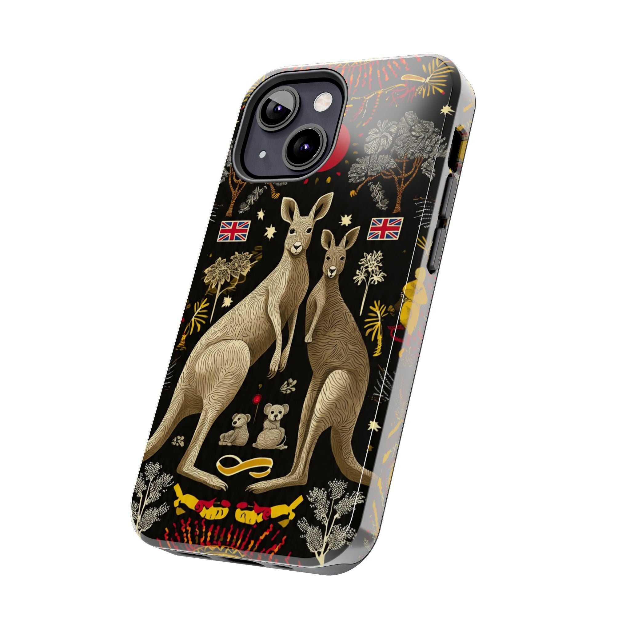 Australian Kangaroo Crest Tough Phone Case — Vintage Coat-of-Arms Design