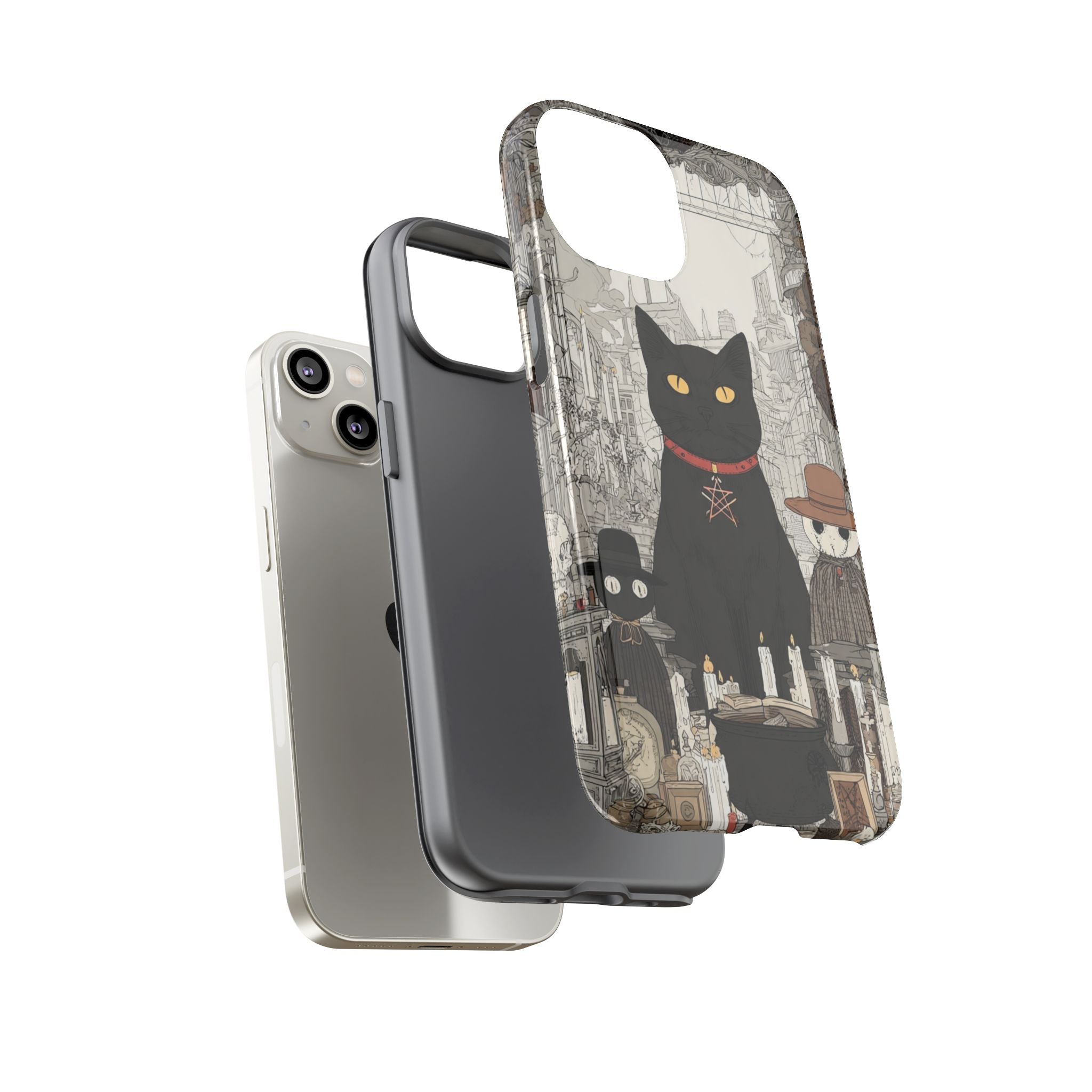 Witchy Black Cat Phone Case — Mystic Altar iPhone Cover