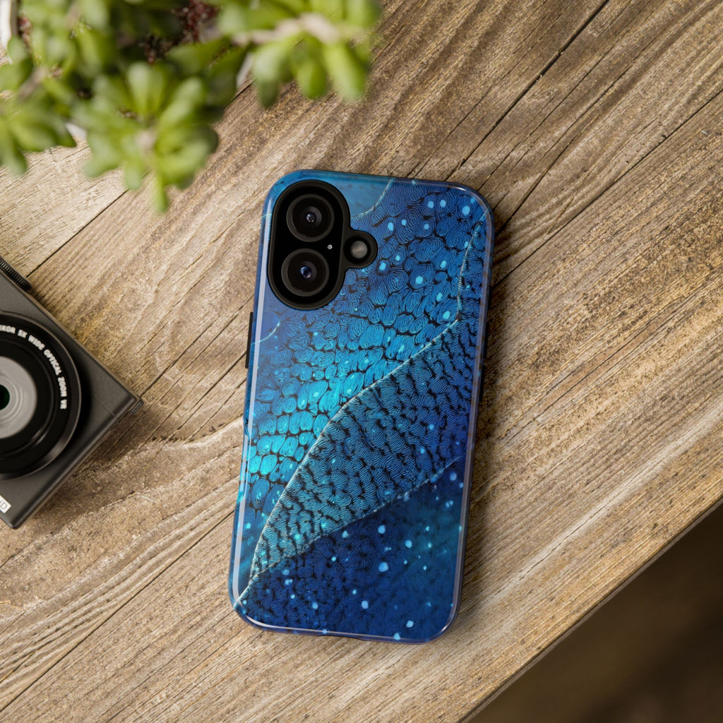 Blue Shark Skin Tough Phone Case — Durable Shockproof iPhone Cover