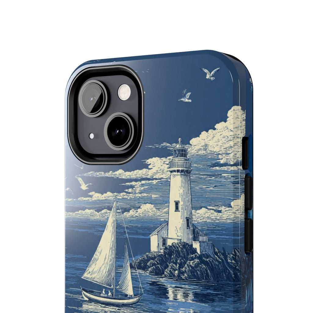 Swan Lake Tough Phone Case — Blue Vintage Swan Design, Durable Protective Cover