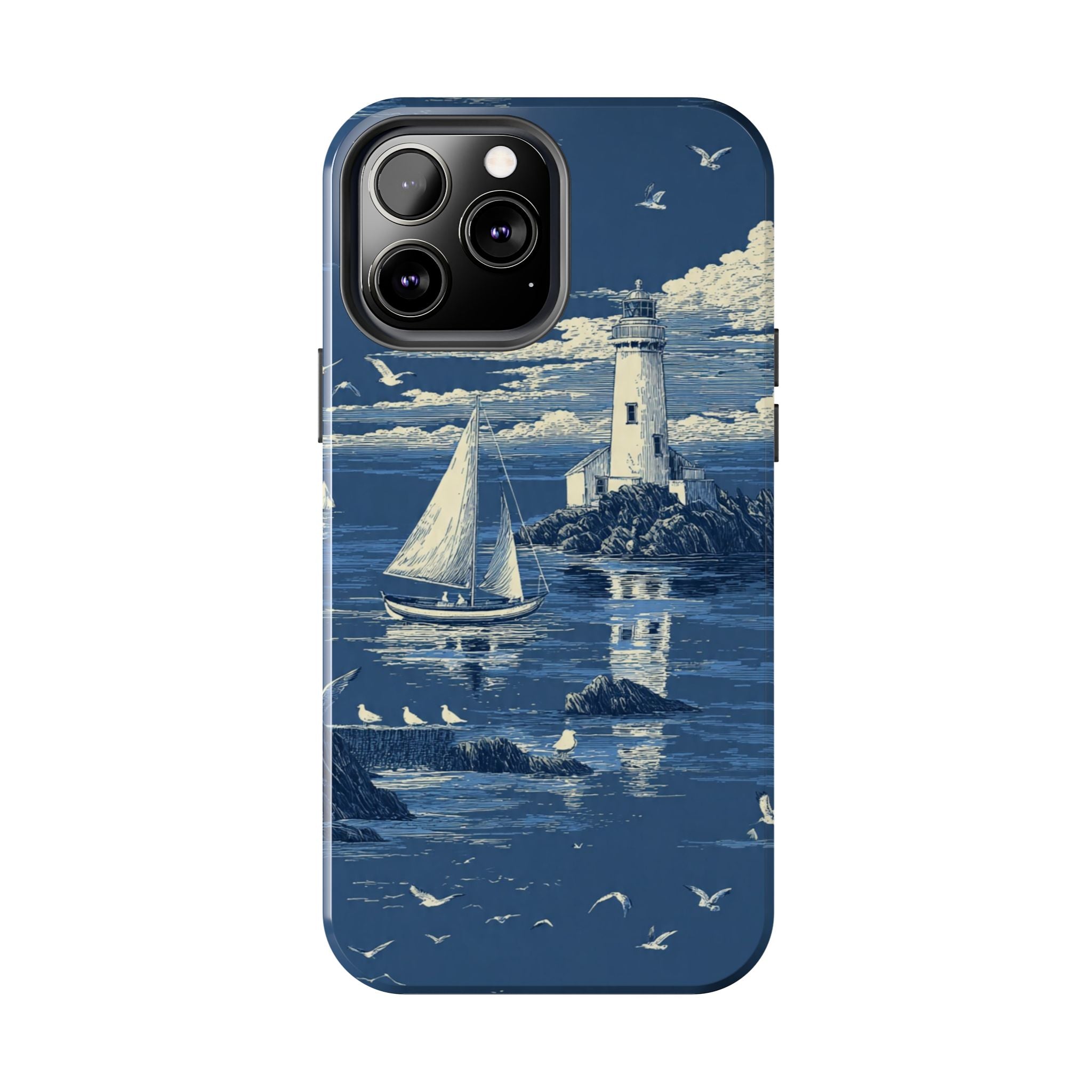 Swan Lake Tough Phone Case — Blue Vintage Swan Design, Durable Protective Cover