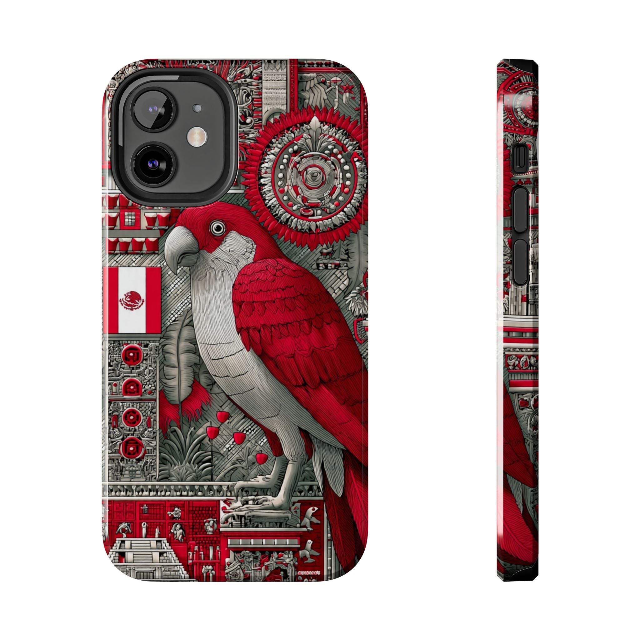 Tough Phone Case — Red Parrot Graphic Impact-Resistant Phone Cover