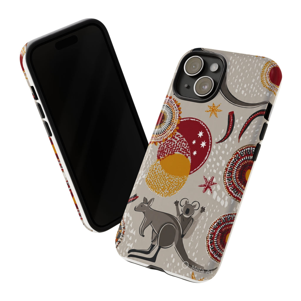 Kangaroo & Koala Aboriginal Dot Art Phone Case – Protective Tough Case