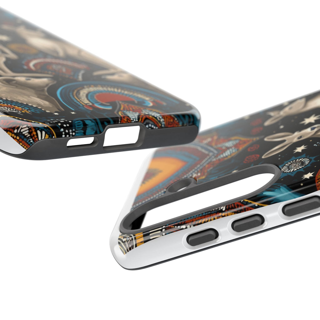 Kangaroo & Boomerang Tough Phone Case — Australian Wildlife Pattern