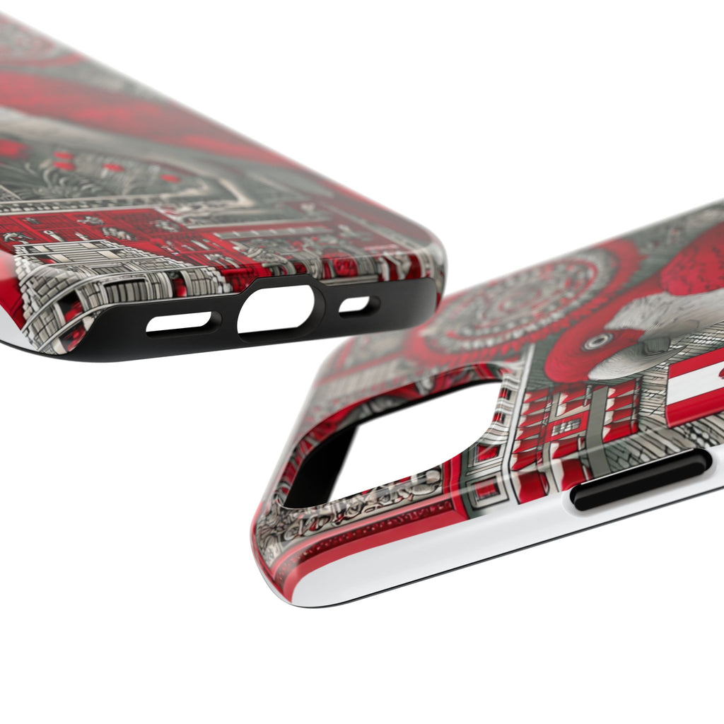 Tough Phone Case — Red Parrot Graphic Impact-Resistant Phone Cover