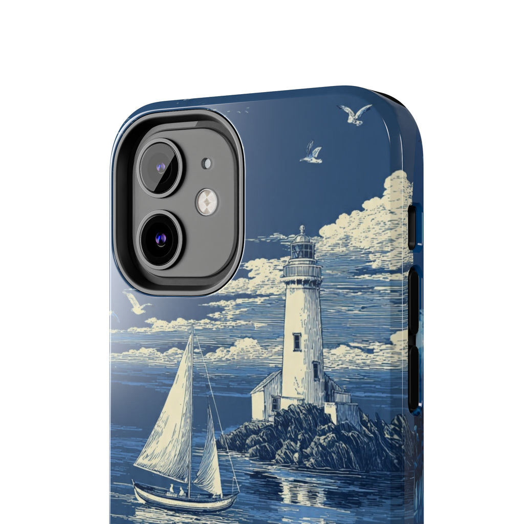 Swan Lake Tough Phone Case — Blue Vintage Swan Design, Durable Protective Cover