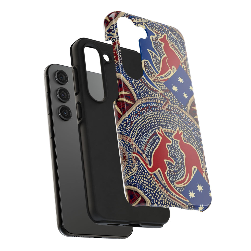 Australian Aboriginal Style Kangaroo Tough Phone Case — Patriotic Dot Art Phone Cover