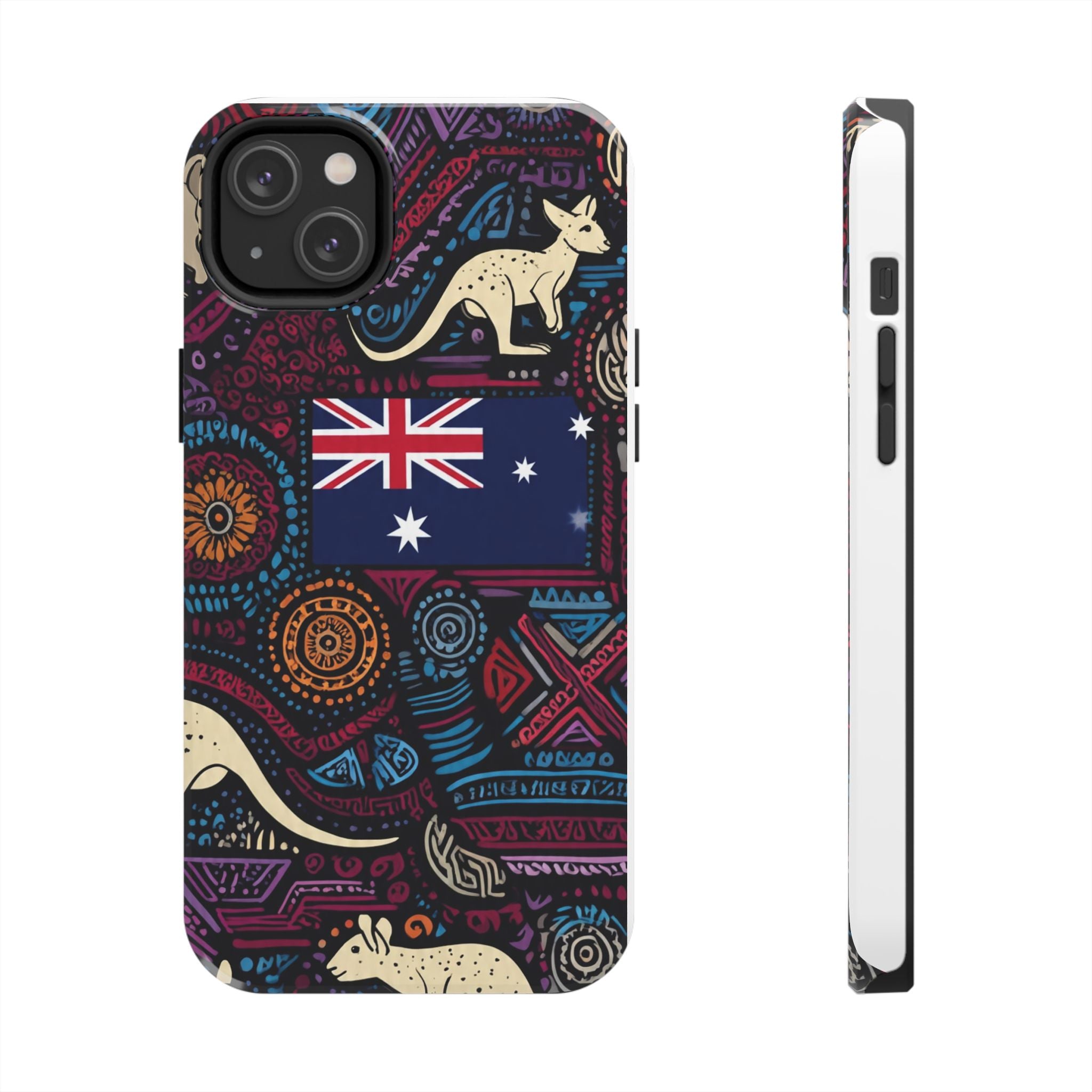Australian Kangaroo Indigenous Pattern Phone Case — Tough Protective Cover