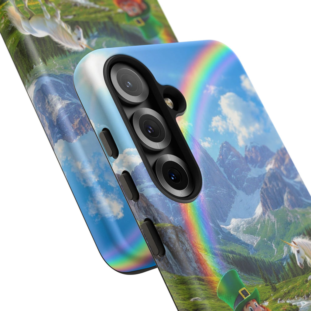 Lucky Leprechaun & Unicorn Phone Case — Rainbow Pot of Gold Protective Cover